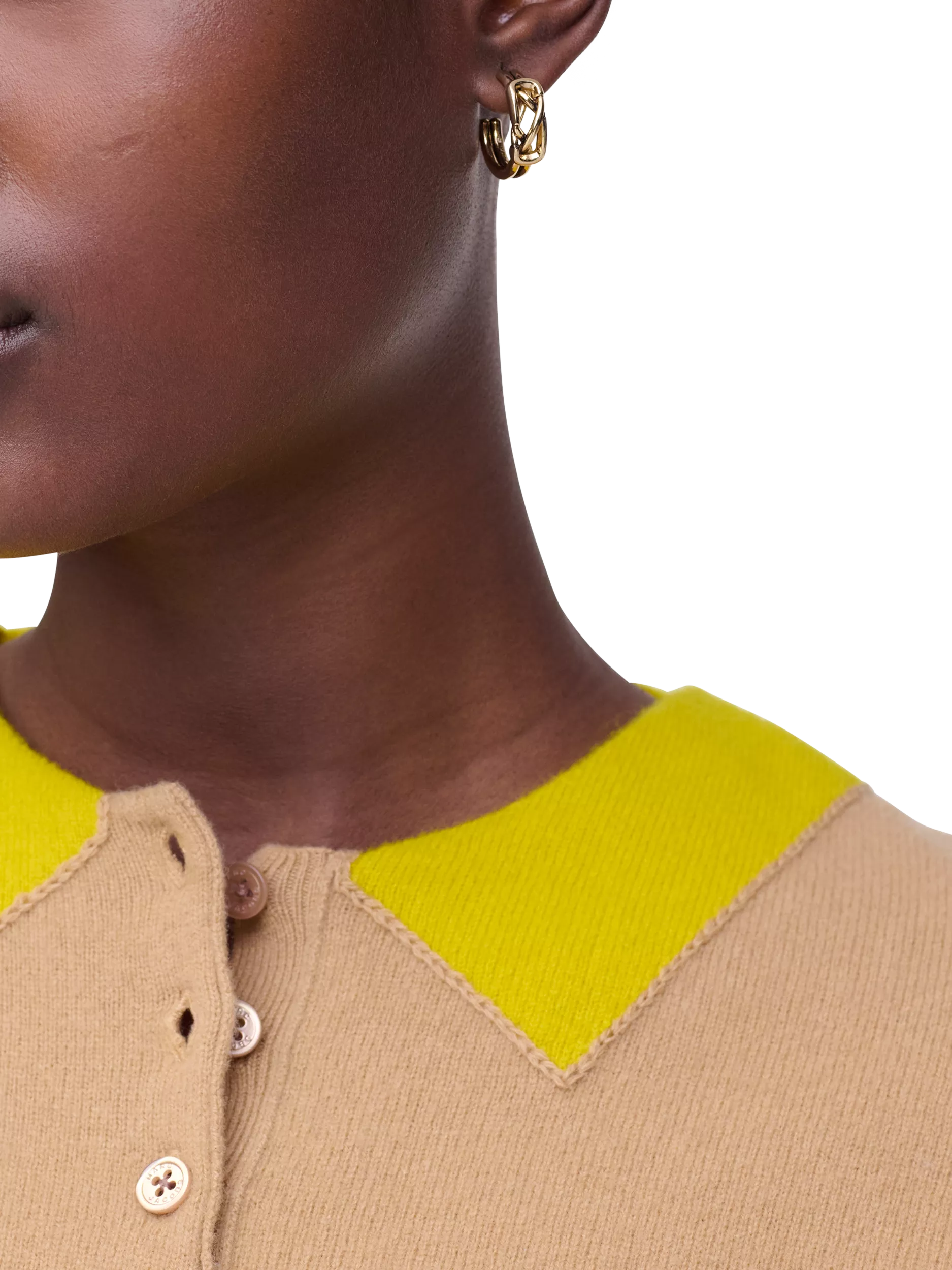 Marc Jacobs gold hoop earrings with cubic zirconia - British product