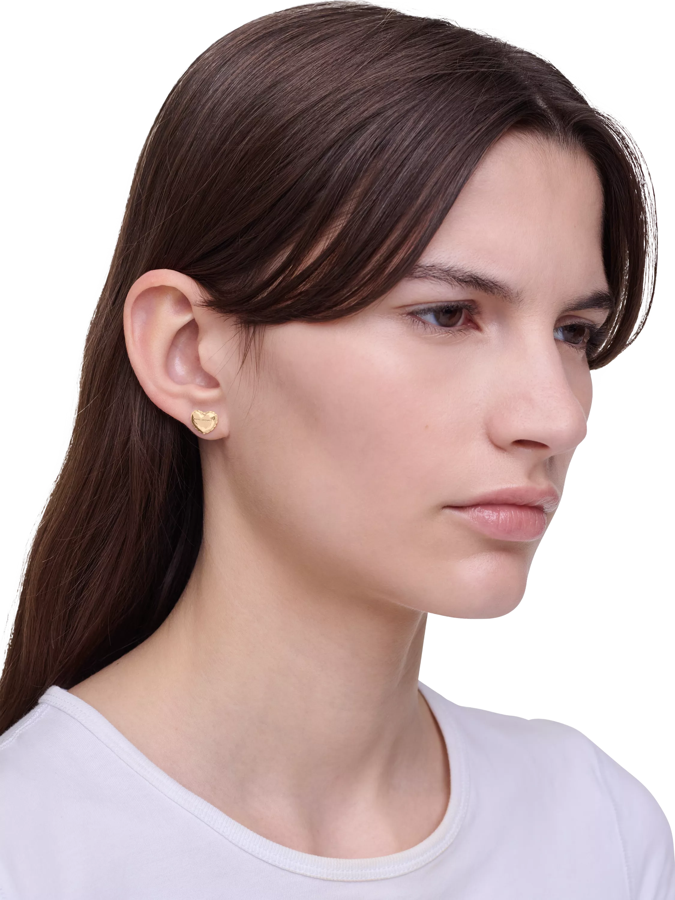 Marc Jacobs heart stud earrings gold plated (British brand)