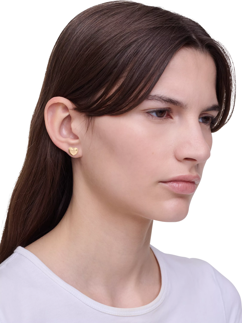 Marc Jacobs heart stud earrings gold plated (British brand)