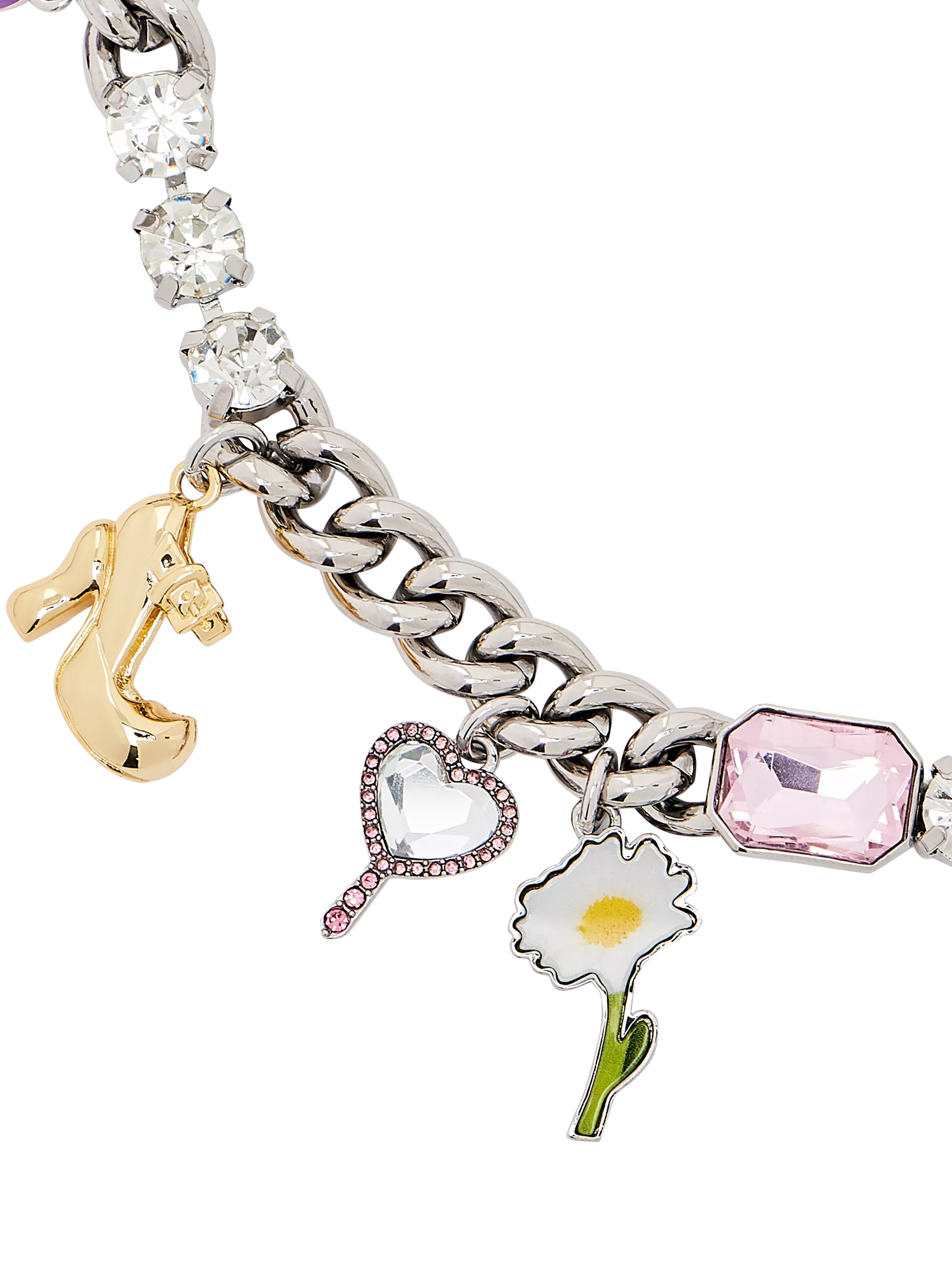 Marc Jacobs charm necklace silver multi, imported from the UK