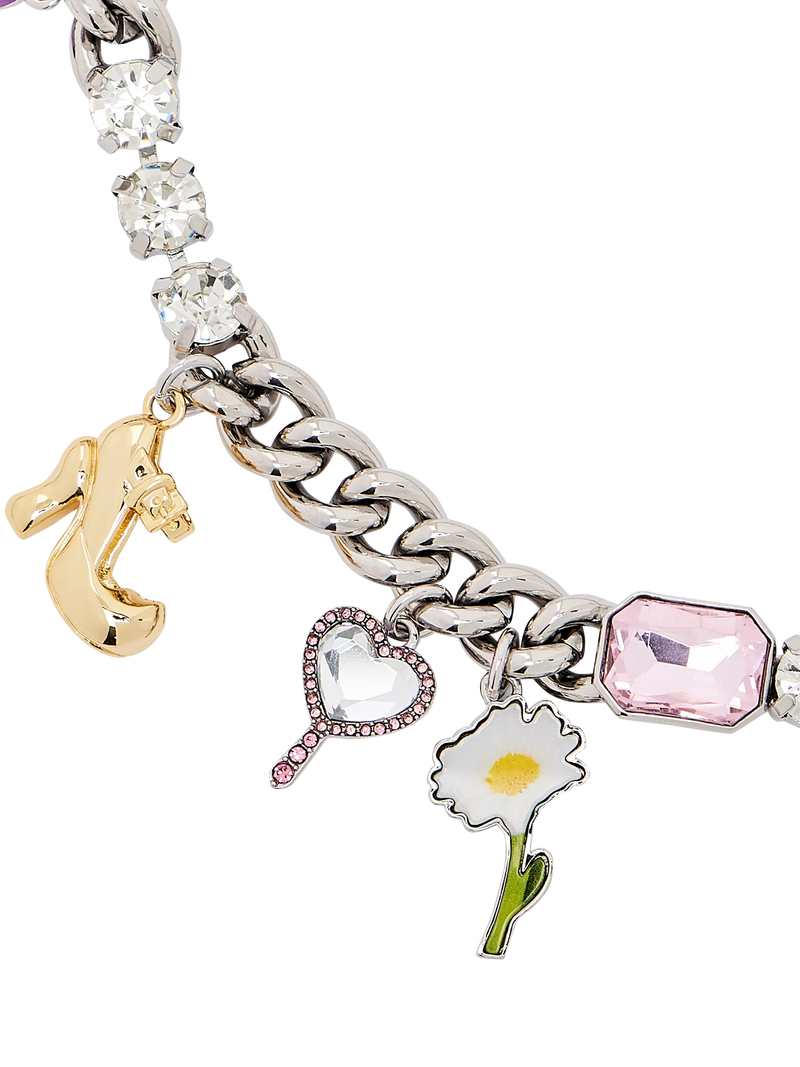 Marc Jacobs charm necklace silver multi, imported from the UK