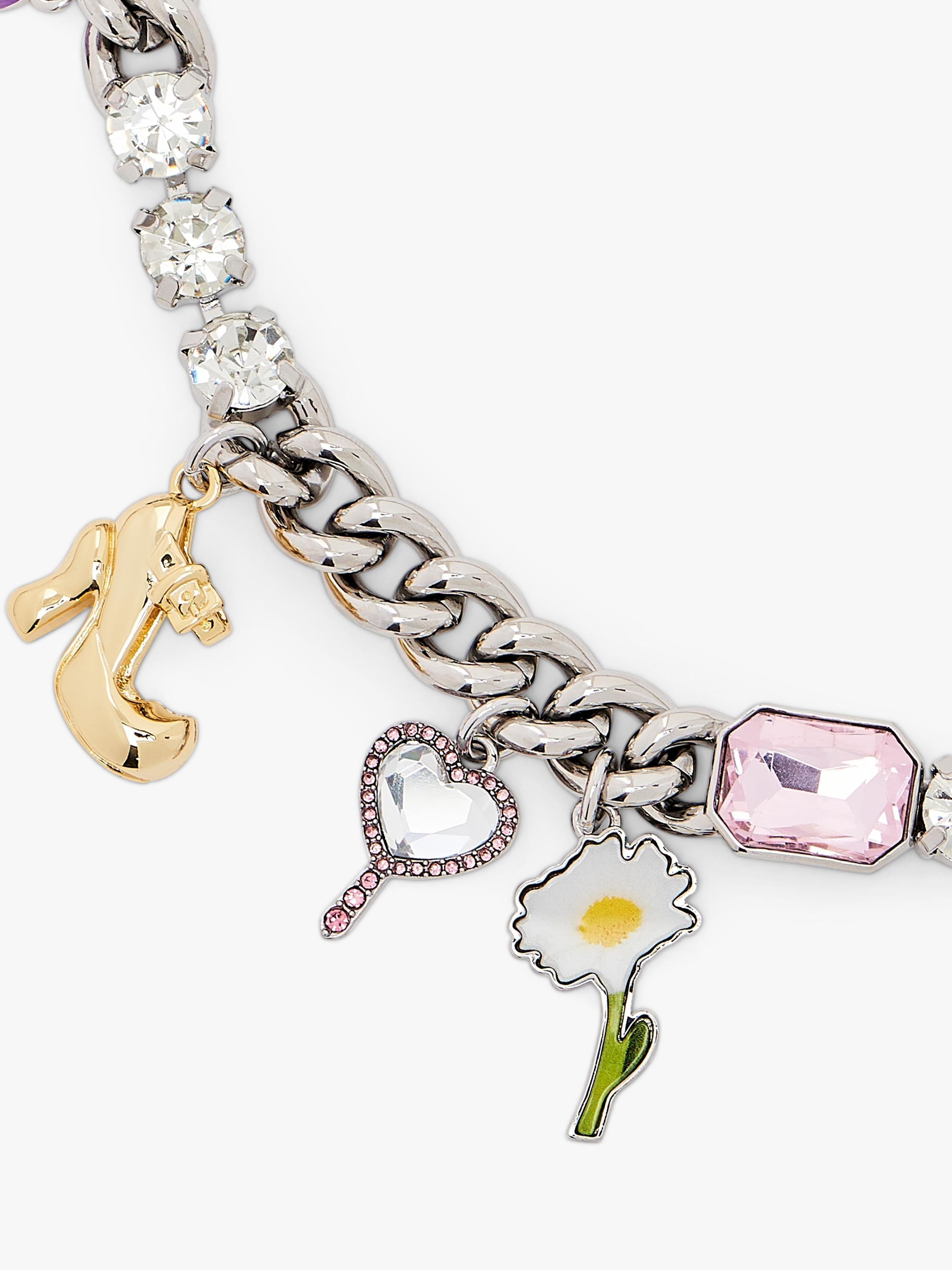 Marc Jacobs charm necklace silver multi, imported from the UK