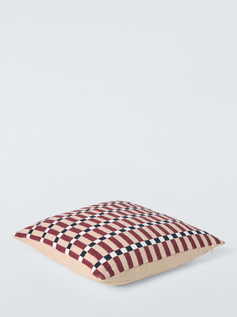 John Lewis Grid Geometric cushion Burnt Umber 50cm - British product