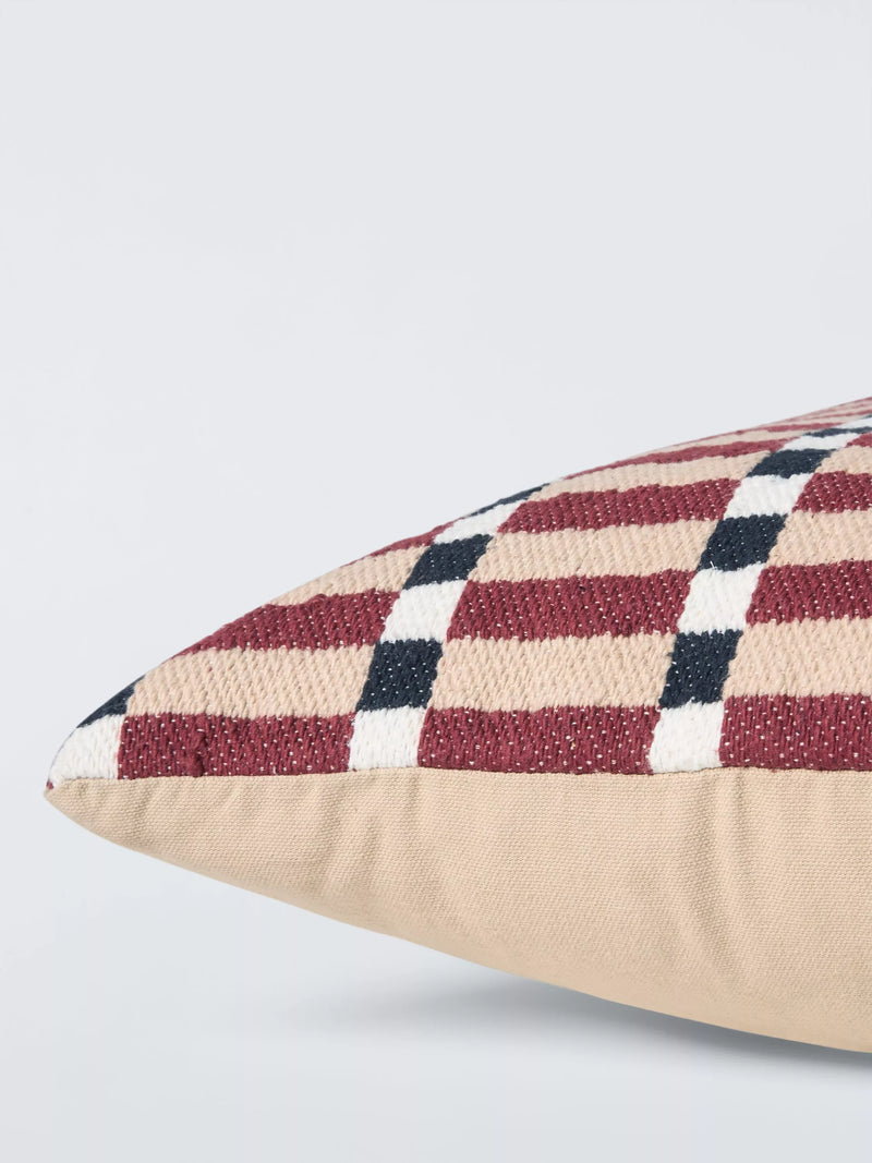 John Lewis Grid Geometric cushion Burnt Umber 50cm - British product