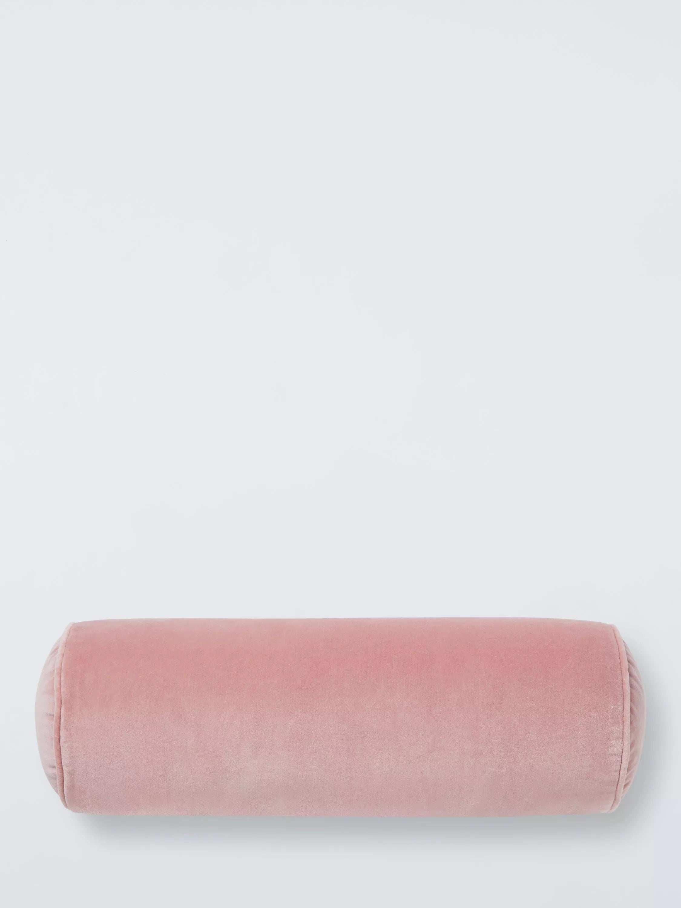 John Lewis Cotton Velvet Bolster Cushion, Pink