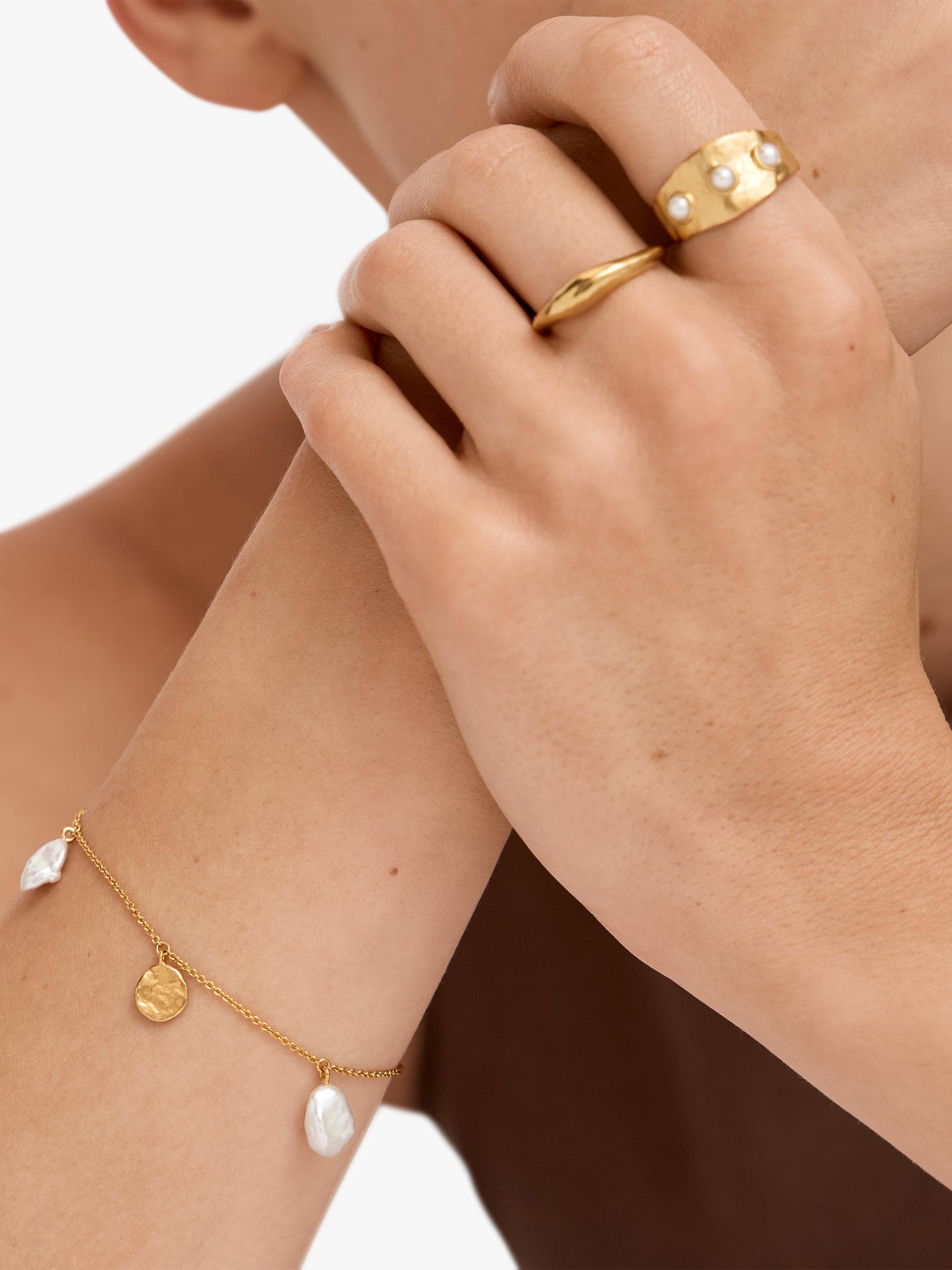 Monica Vinader keshi pearl bracelet gold 18k - British product