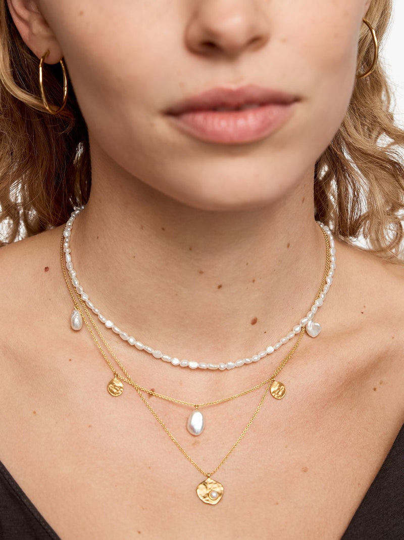 Monica Vinader keshi pearl necklace gold 41-46cm - British product