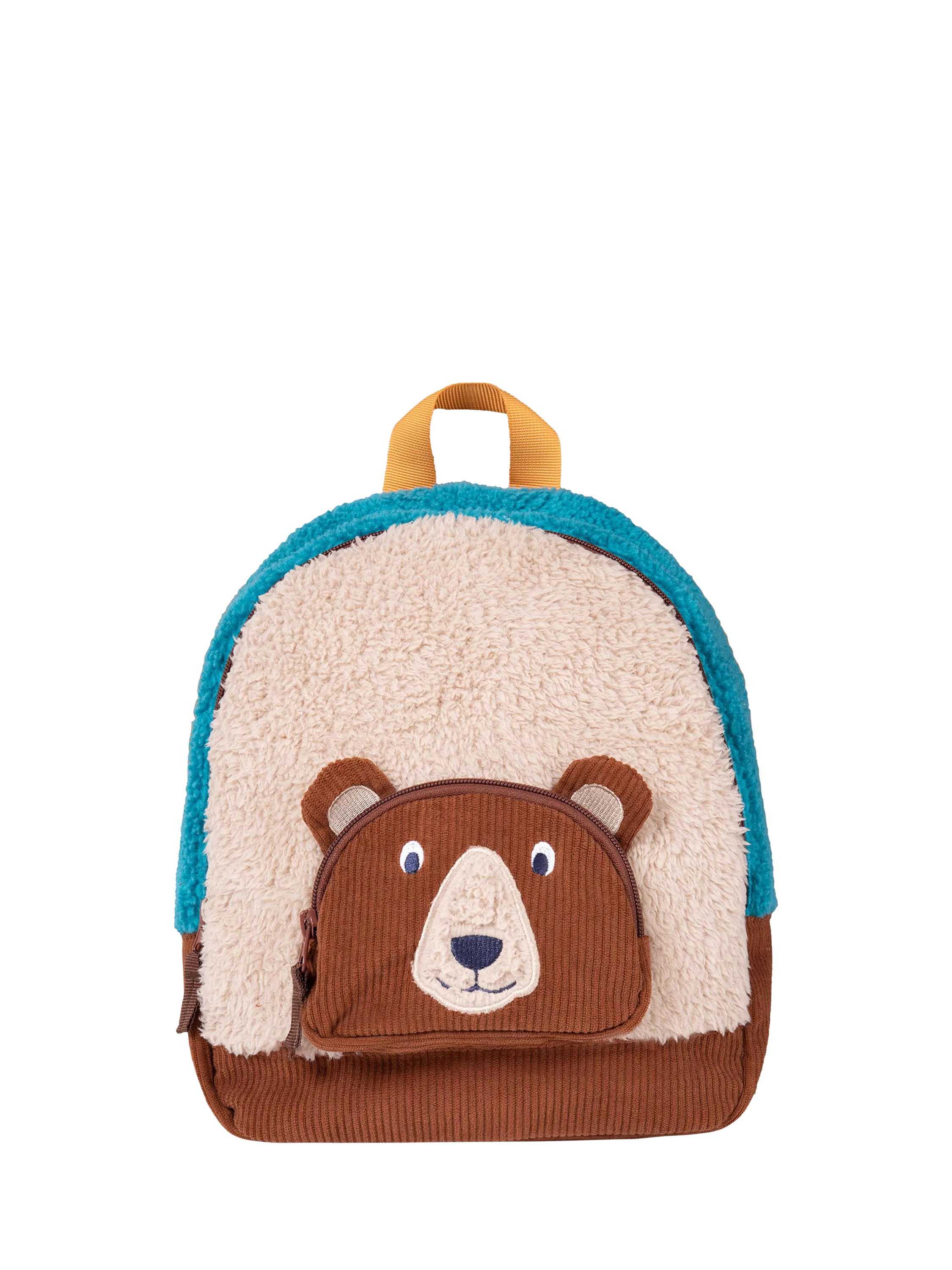 Frugi Beary Wild fleece backpack for kids, UK version