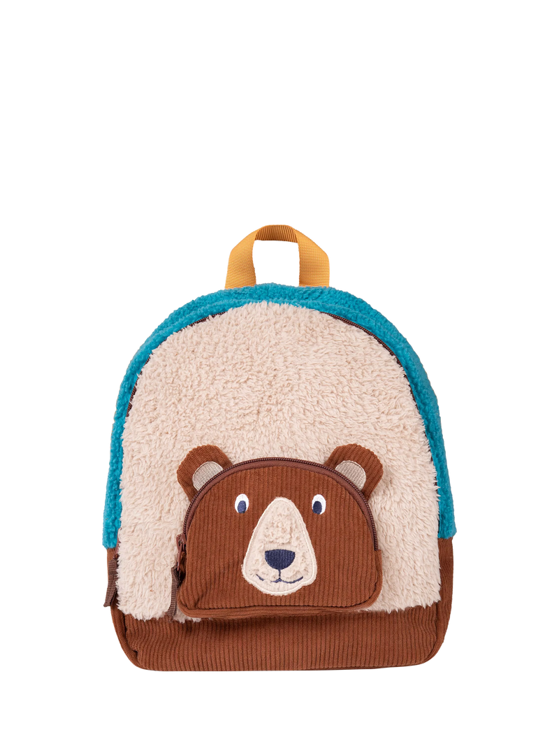 Frugi Beary Wild fleece backpack for kids, UK version