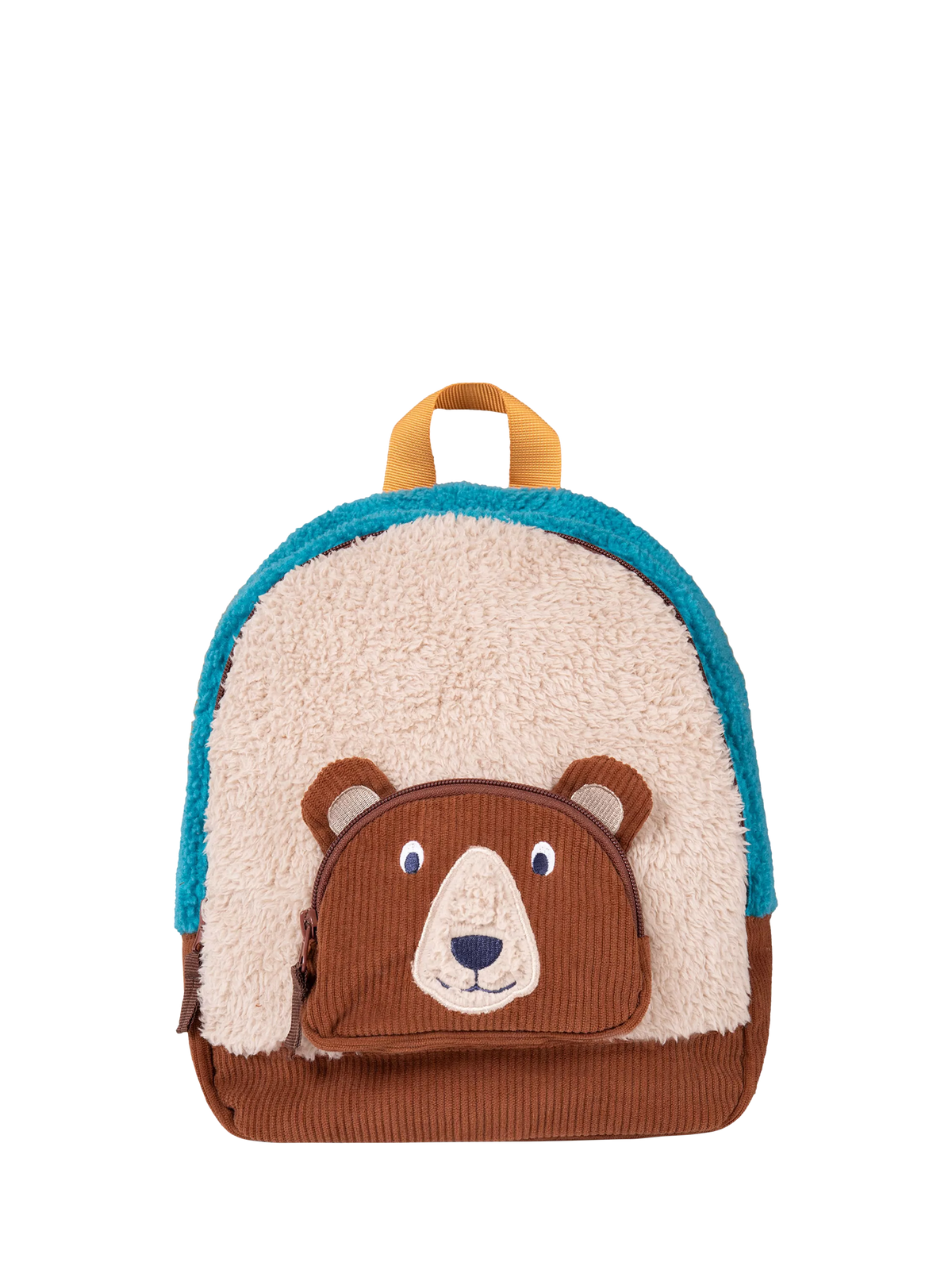 Frugi Beary Wild fleece backpack for kids, UK version