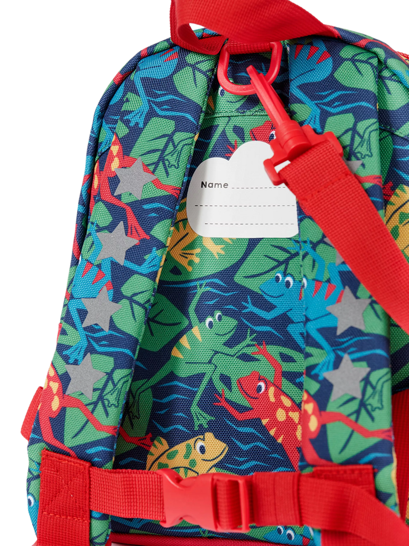 Frugi kids backpack Be Hoppy frog print - British product