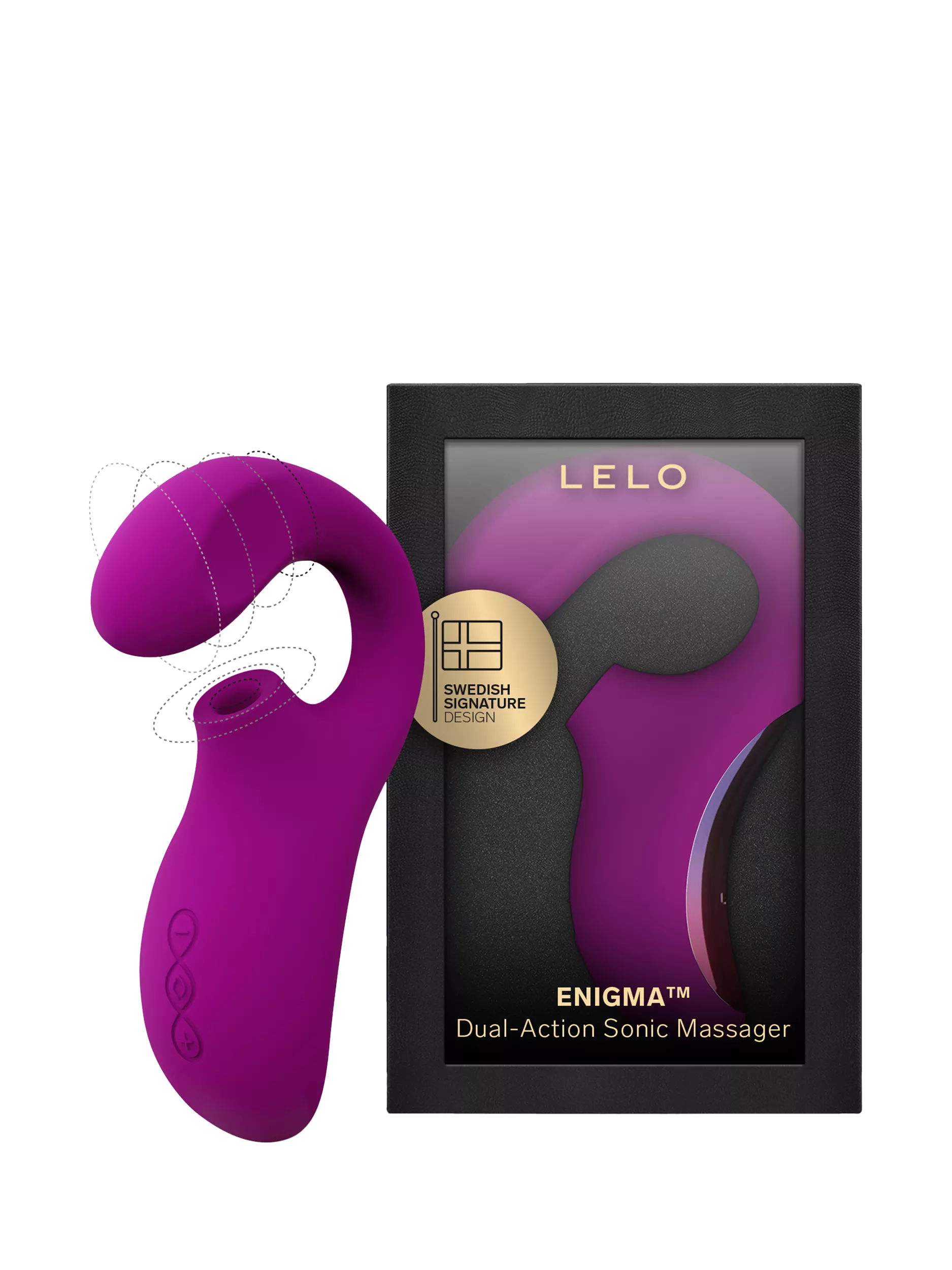 LELO ENIGMA Deep Rose dual-action sonic vibrator, UK version