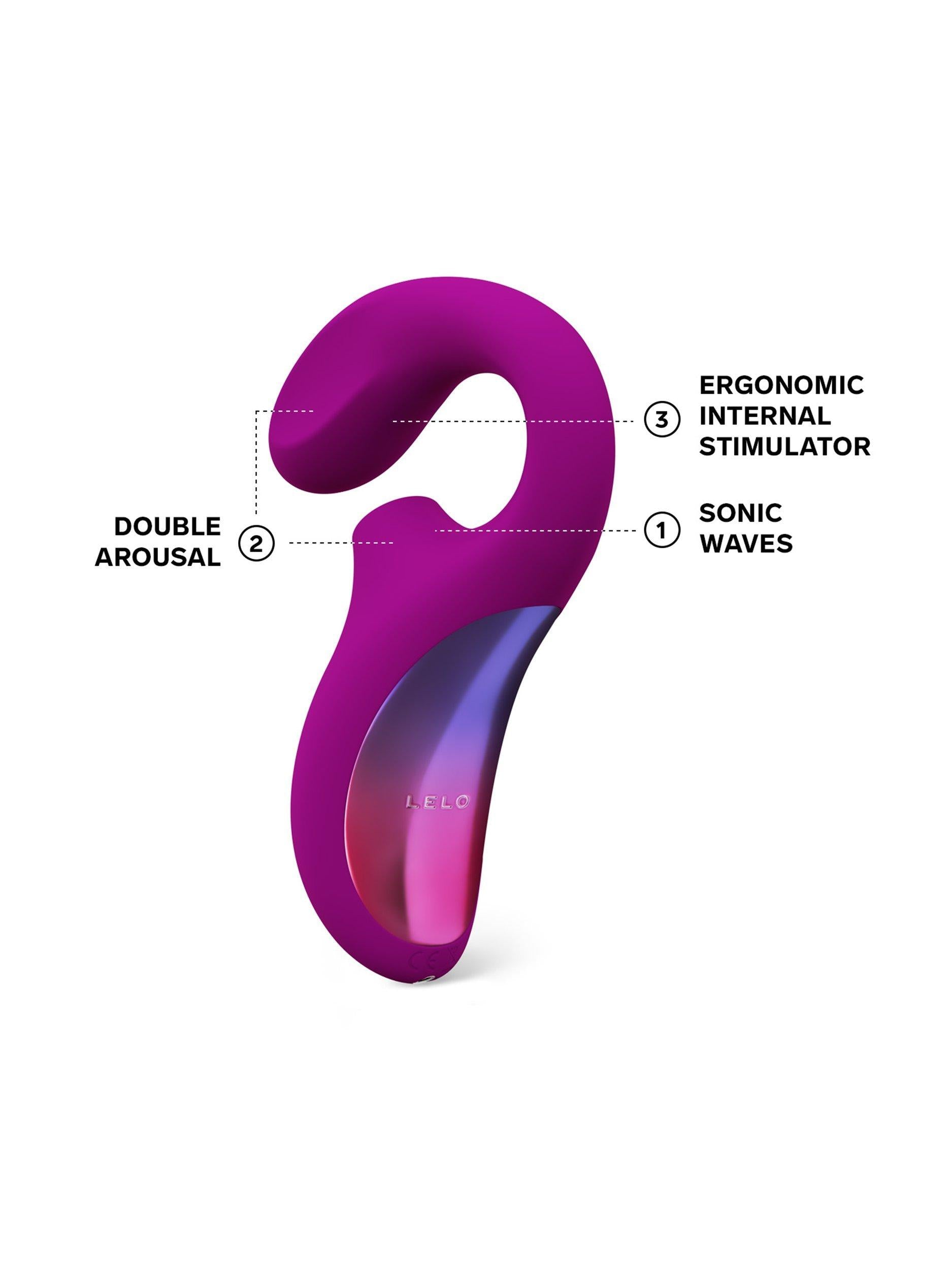 LELO ENIGMA Deep Rose dual-action sonic vibrator, UK version