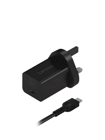 John Lewis Lenovo GaN Nano 65W USB-C Laptop Charger & Cable Black- Buy online at McGrocer