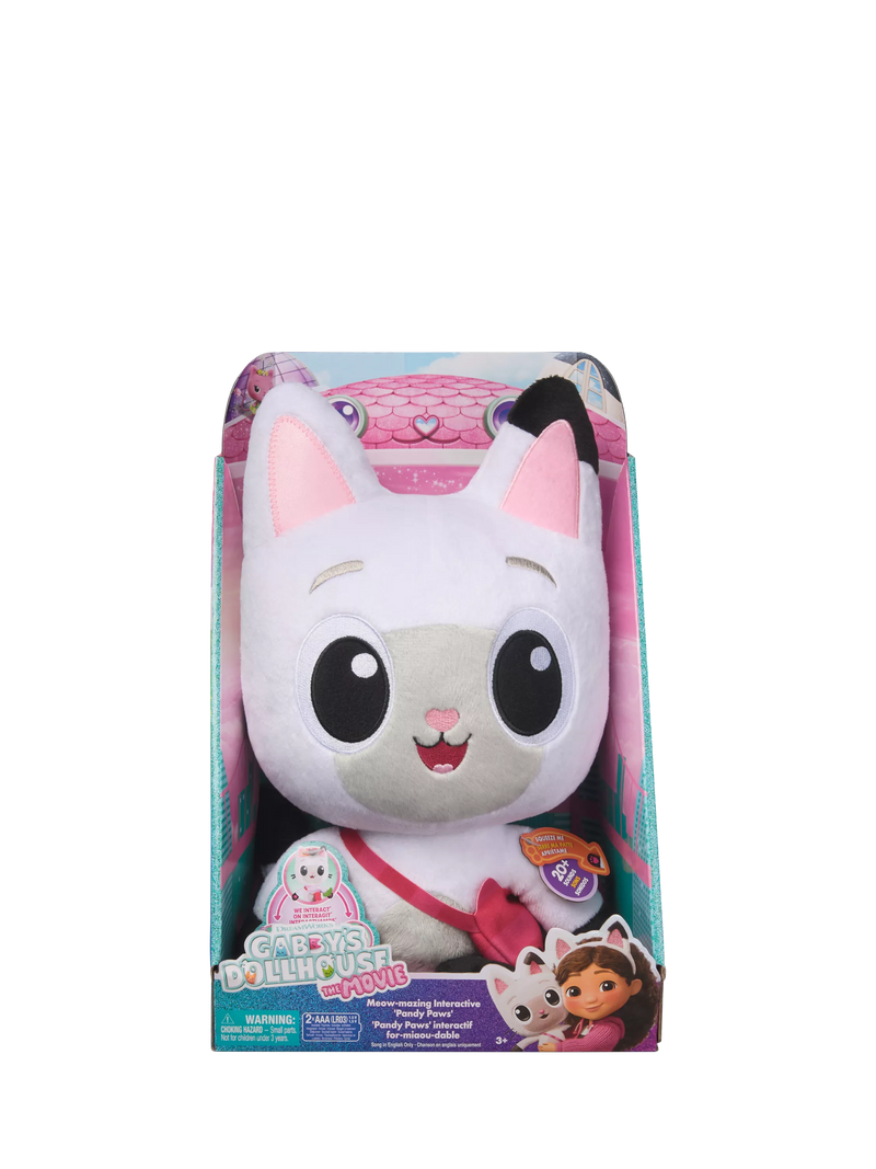 Gabby's Dollhouse Pandy Paws interactive plush toy with sound effects (British brand)