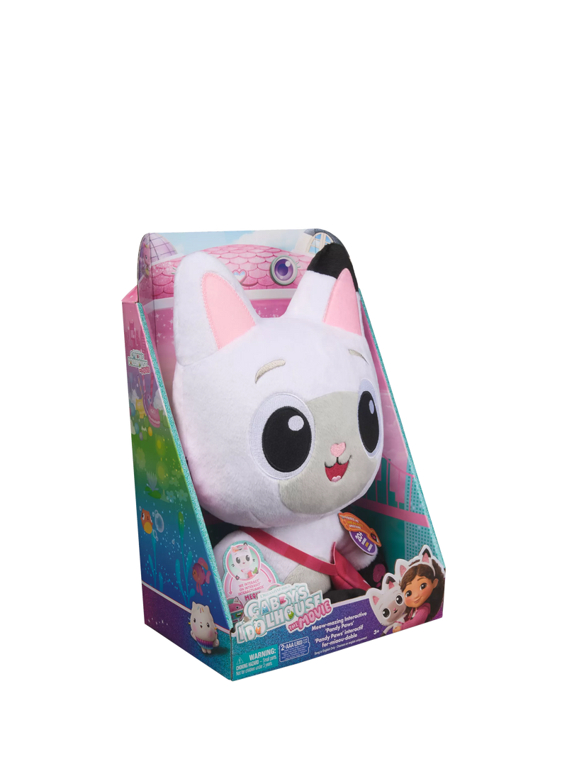 Gabby's Dollhouse Pandy Paws interactive plush toy with sound effects (British brand)