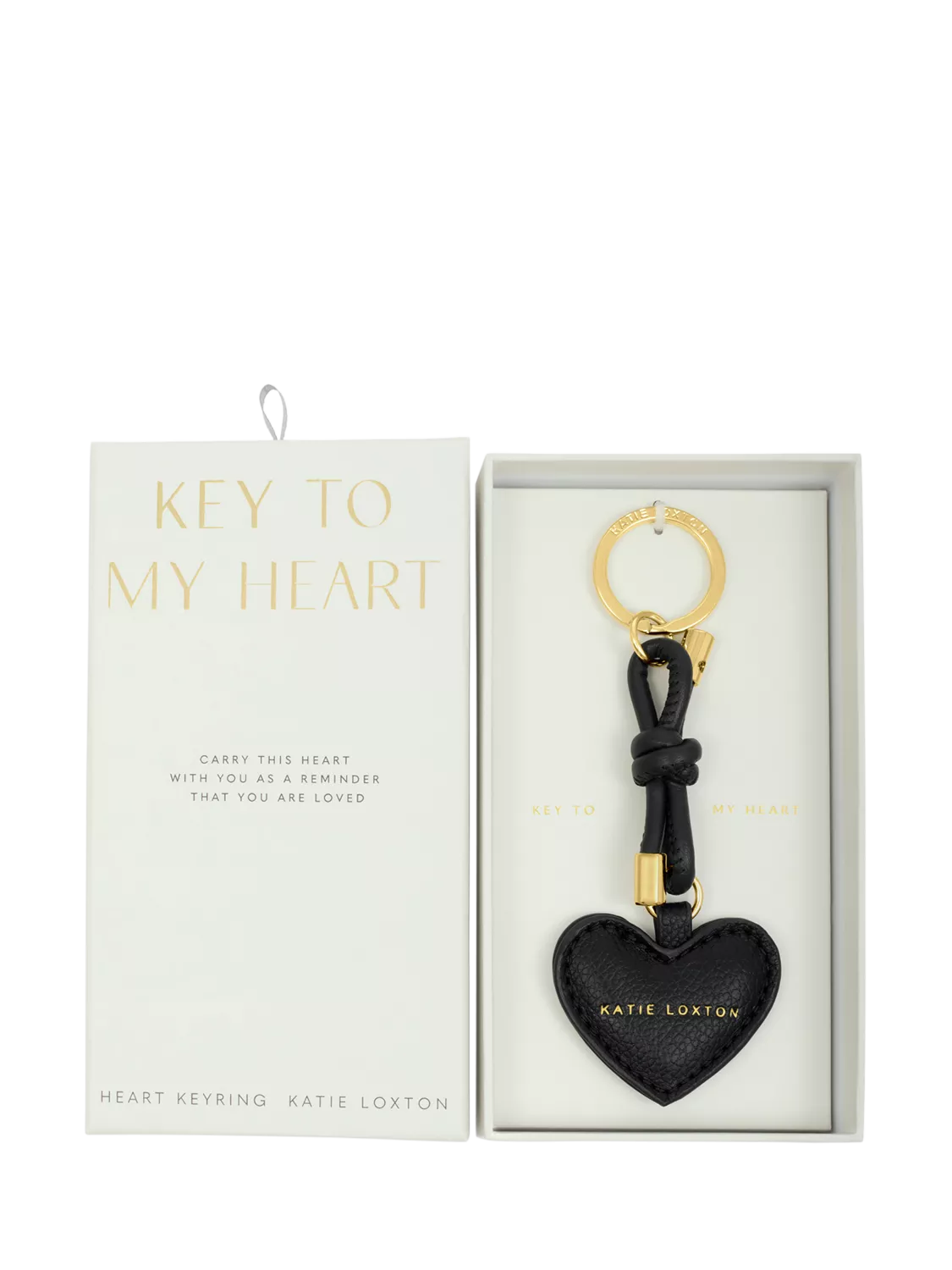 Katie Loxton Key To My Heart keyring black - British product
