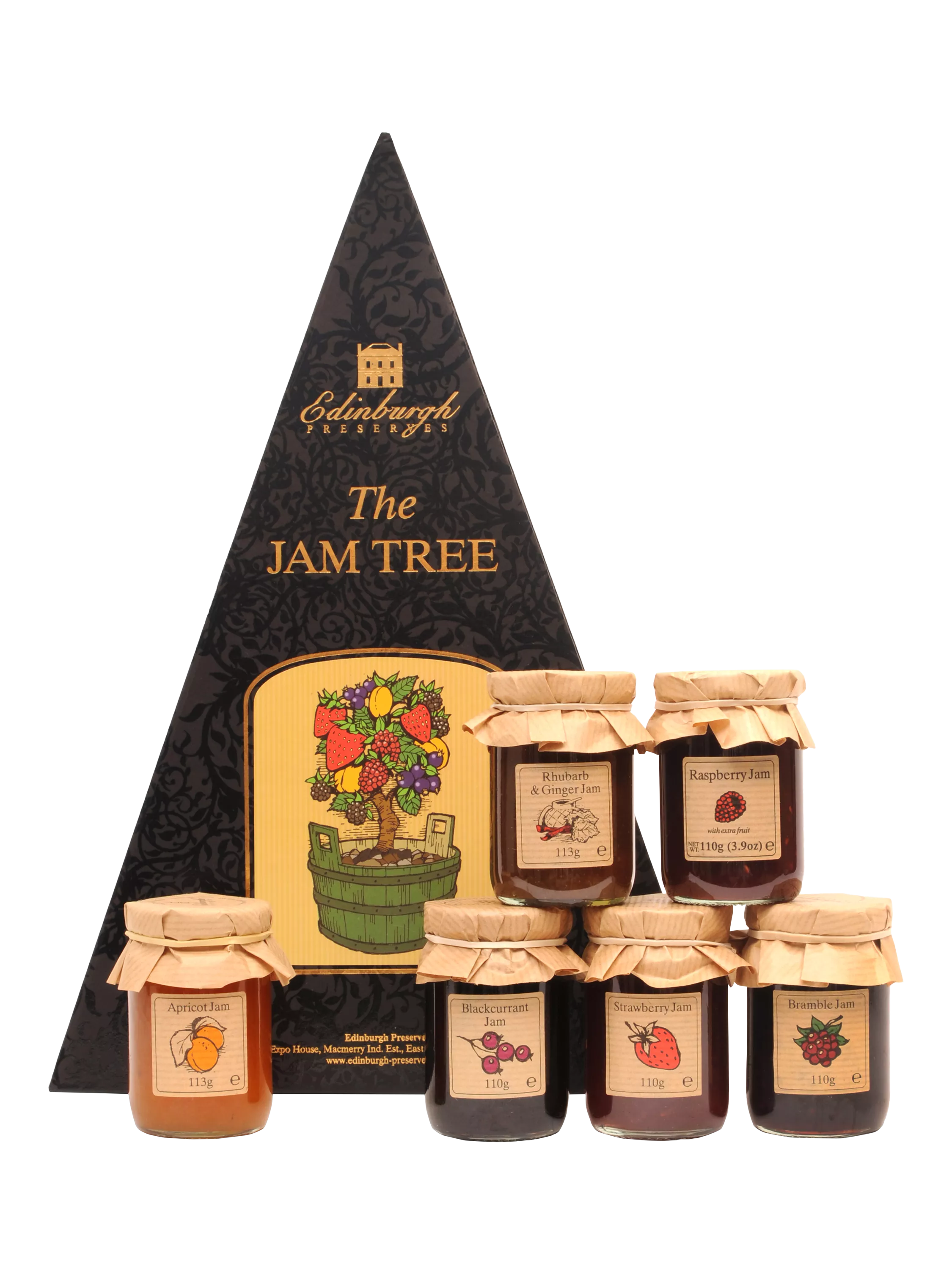 Edinburgh Preserves jam tree box with assorted fruit jams 666g - British product