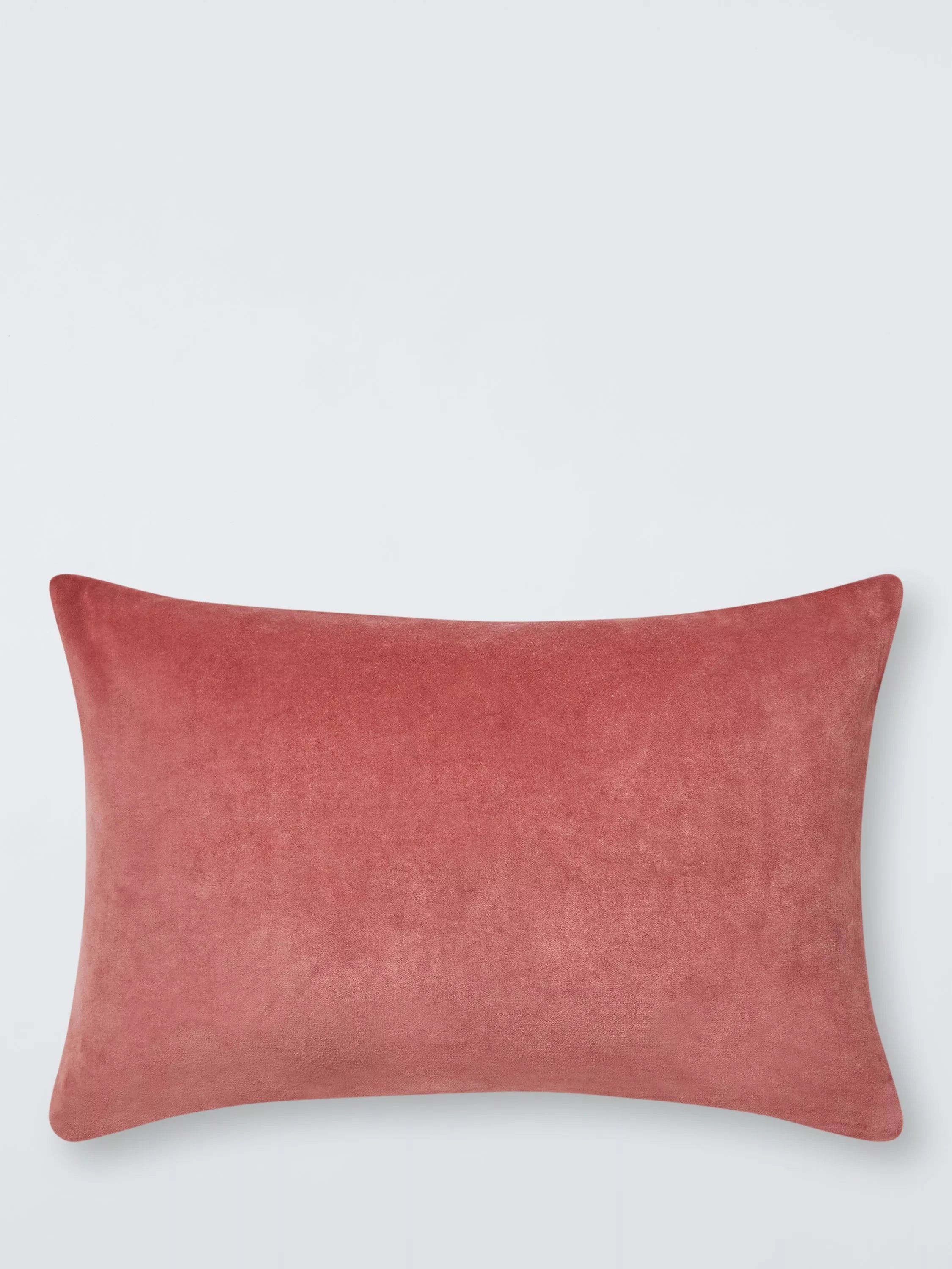 John Lewis Rectangular Cotton Velvet Cushion - Paprika