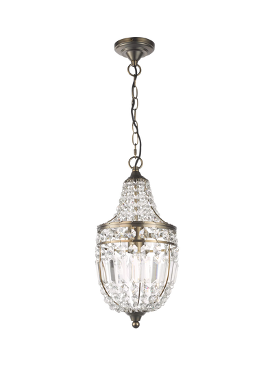 John Lewis John Lewis La Scala Acorn Crystal Glass Chandelier Ceiling Light in Satin Bronze, H45 x Dia.20.5cm- Buy online at McGrocer