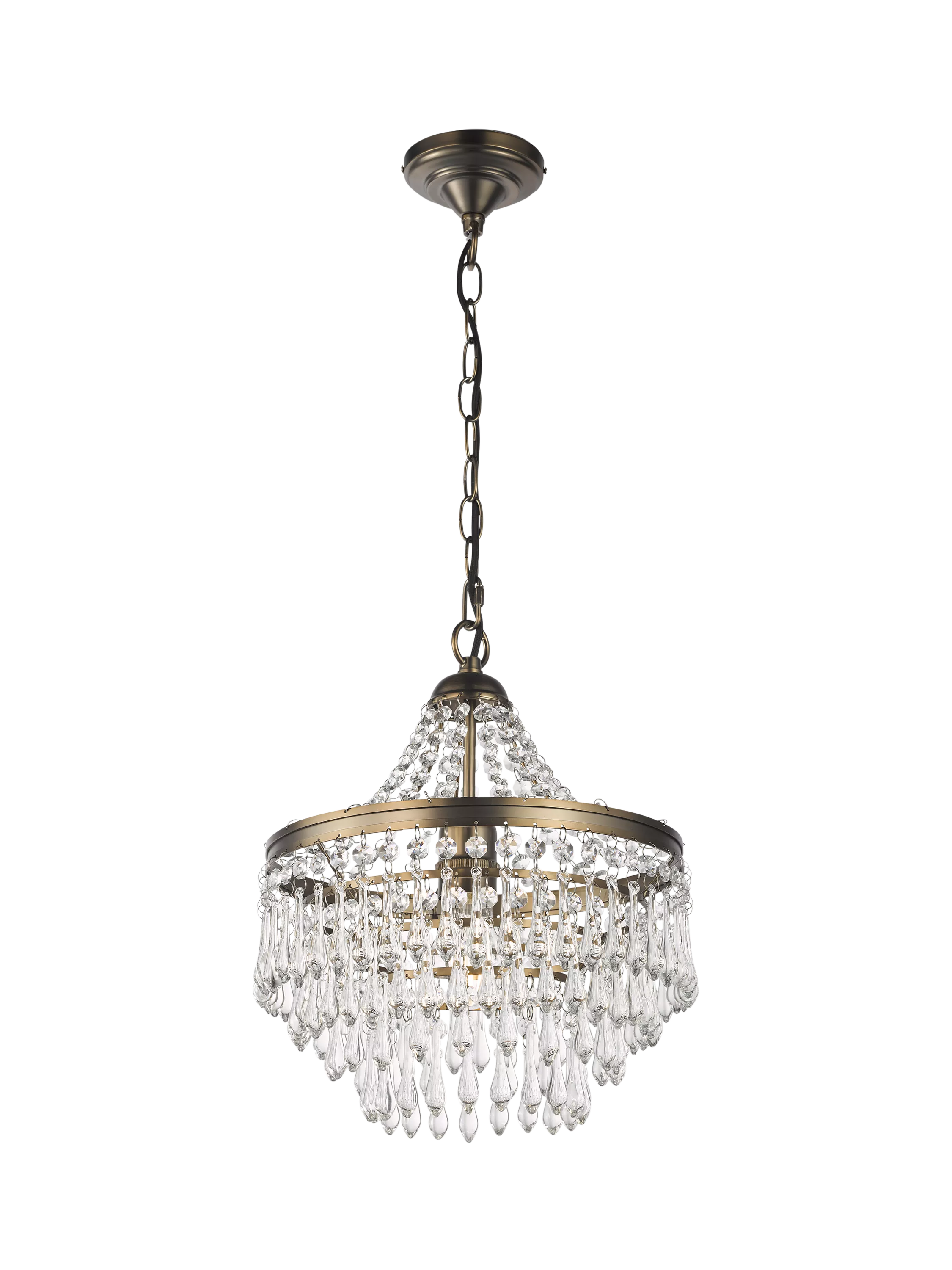 John Lewis La Scala chandelier satin bronze 30cm diameter, imported from the UK