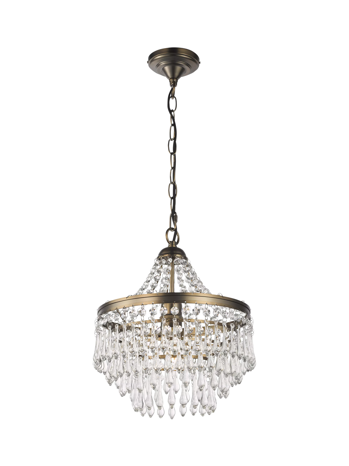 John Lewis La Scala chandelier satin bronze 30cm diameter, imported from the UK