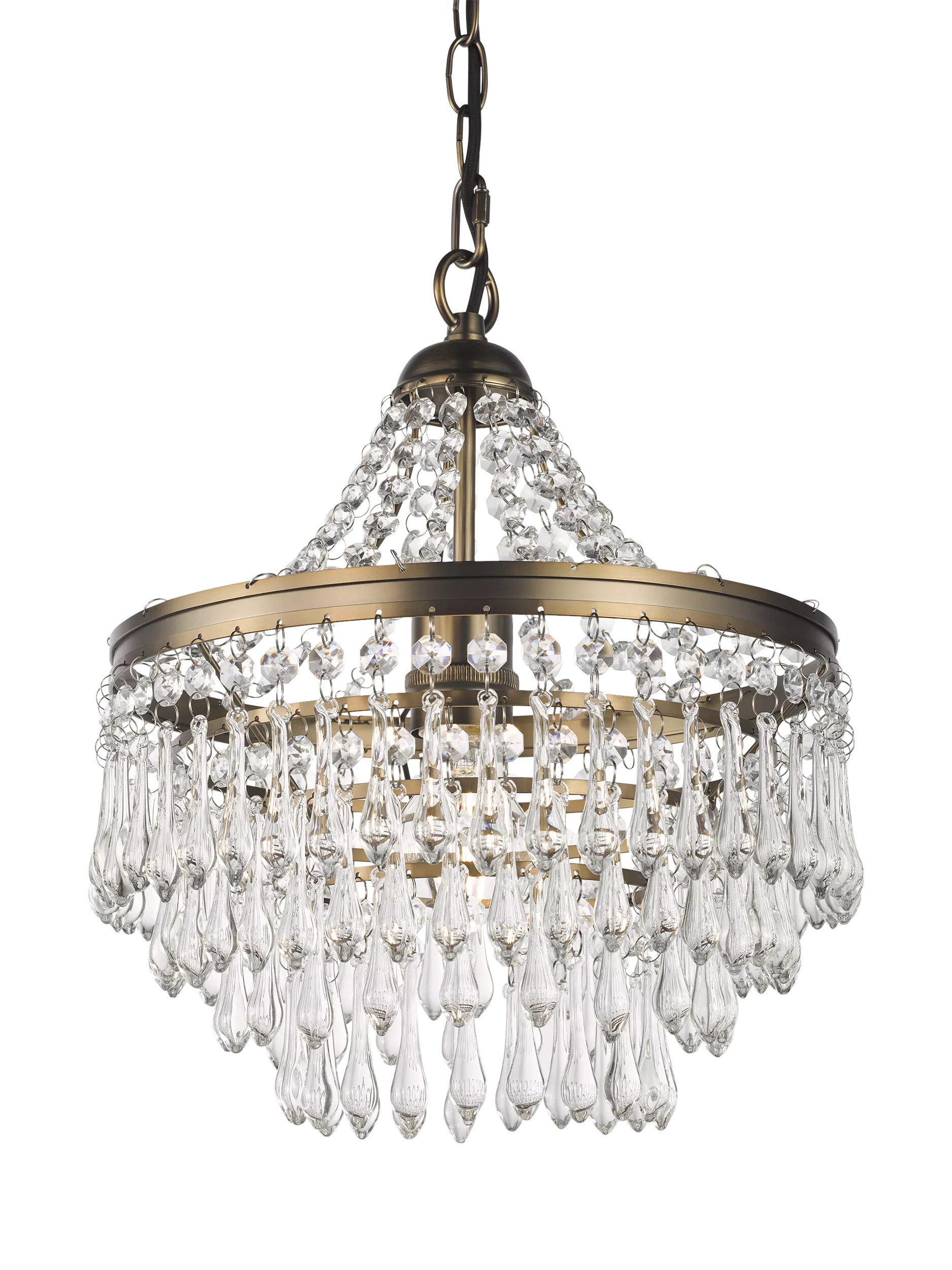 John Lewis La Scala chandelier satin bronze 30cm diameter, imported from the UK