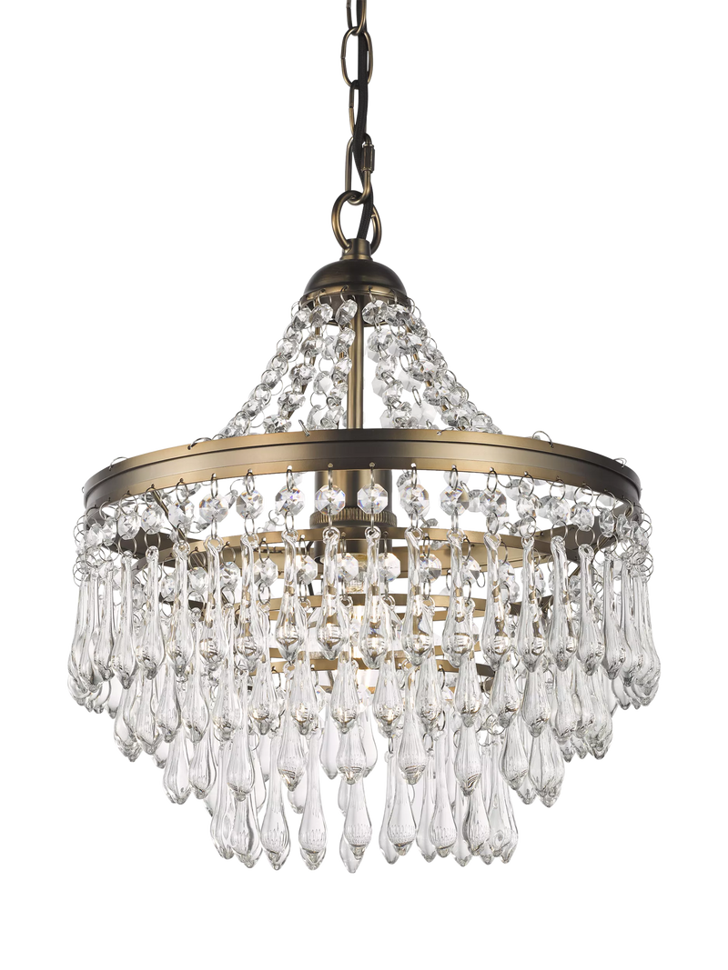 John Lewis La Scala chandelier satin bronze 30cm diameter, imported from the UK