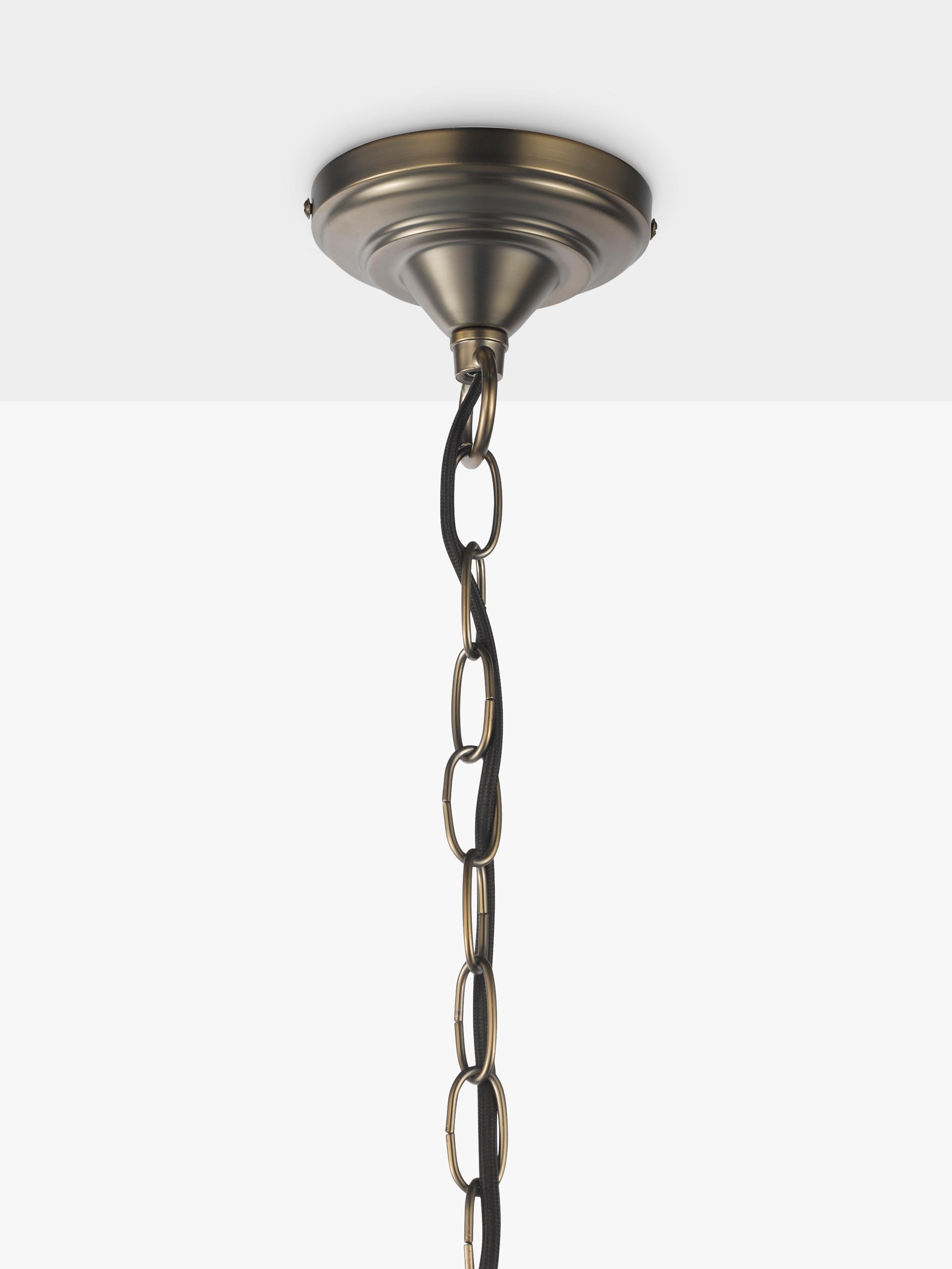 John Lewis La Scala chandelier satin bronze 30cm diameter, imported from the UK