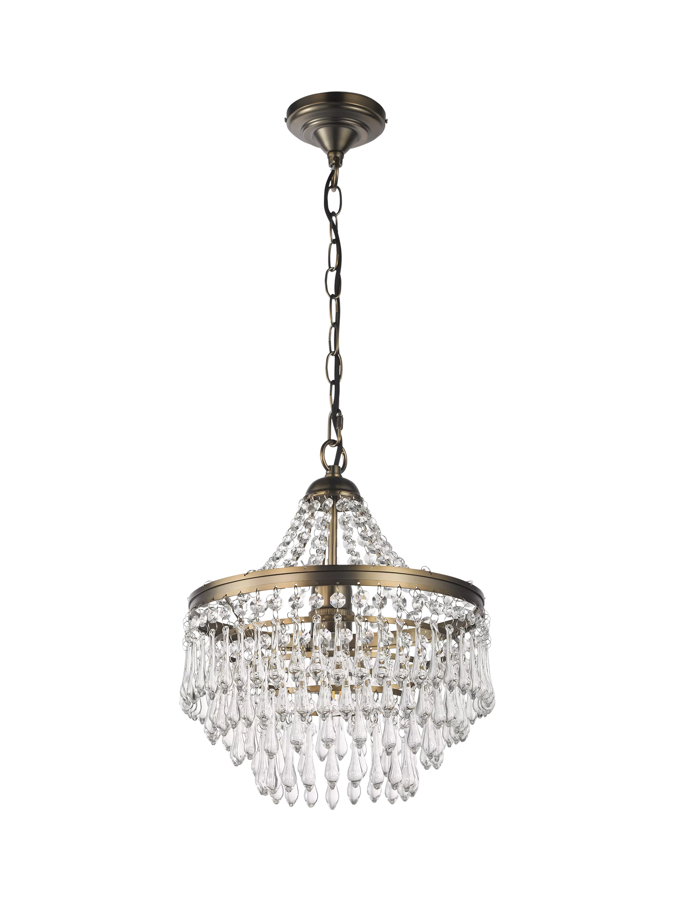 John Lewis La Scala chandelier satin bronze 30cm diameter, imported from the UK