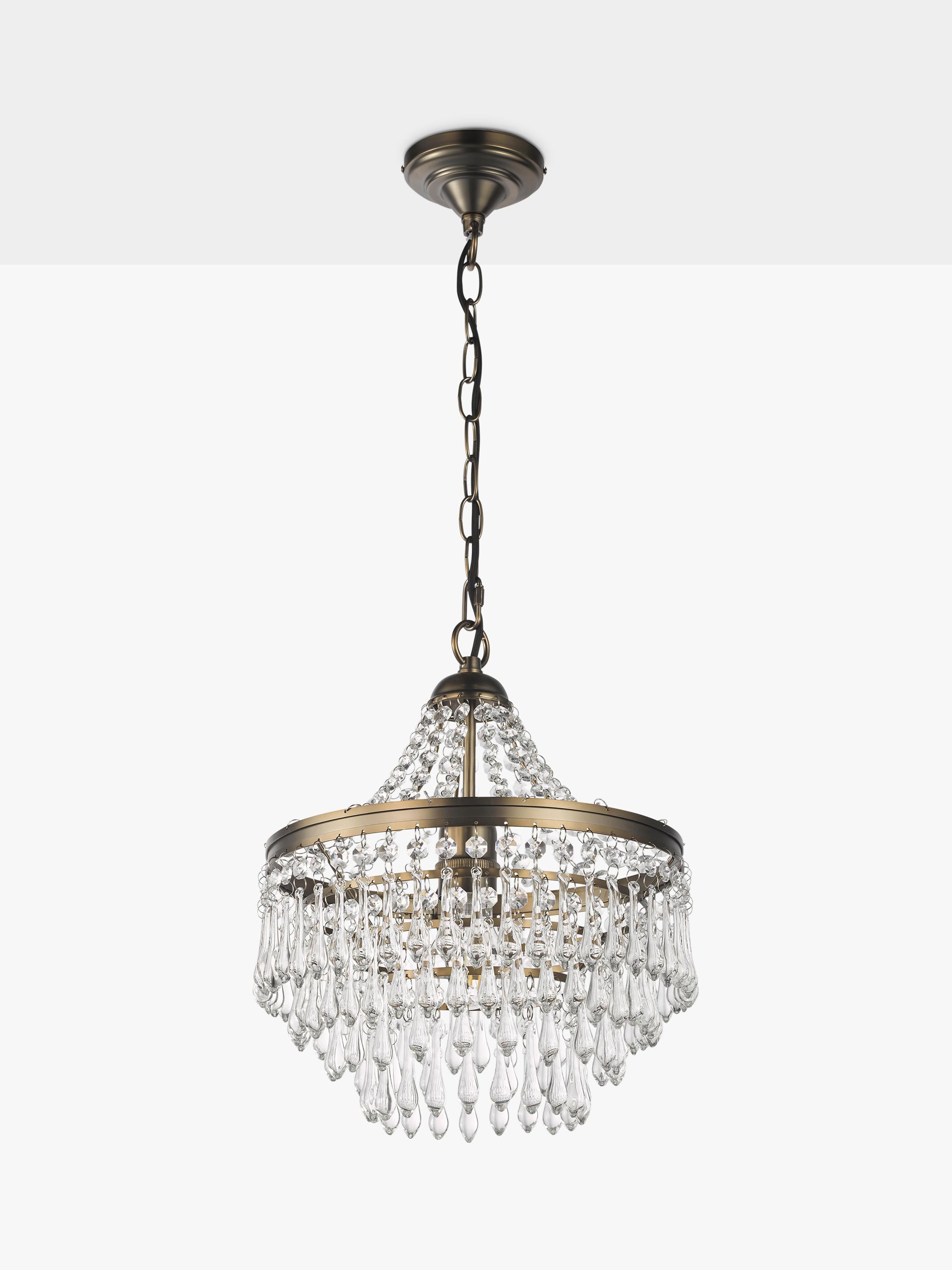 John Lewis La Scala chandelier satin bronze 30cm diameter, imported from the UK