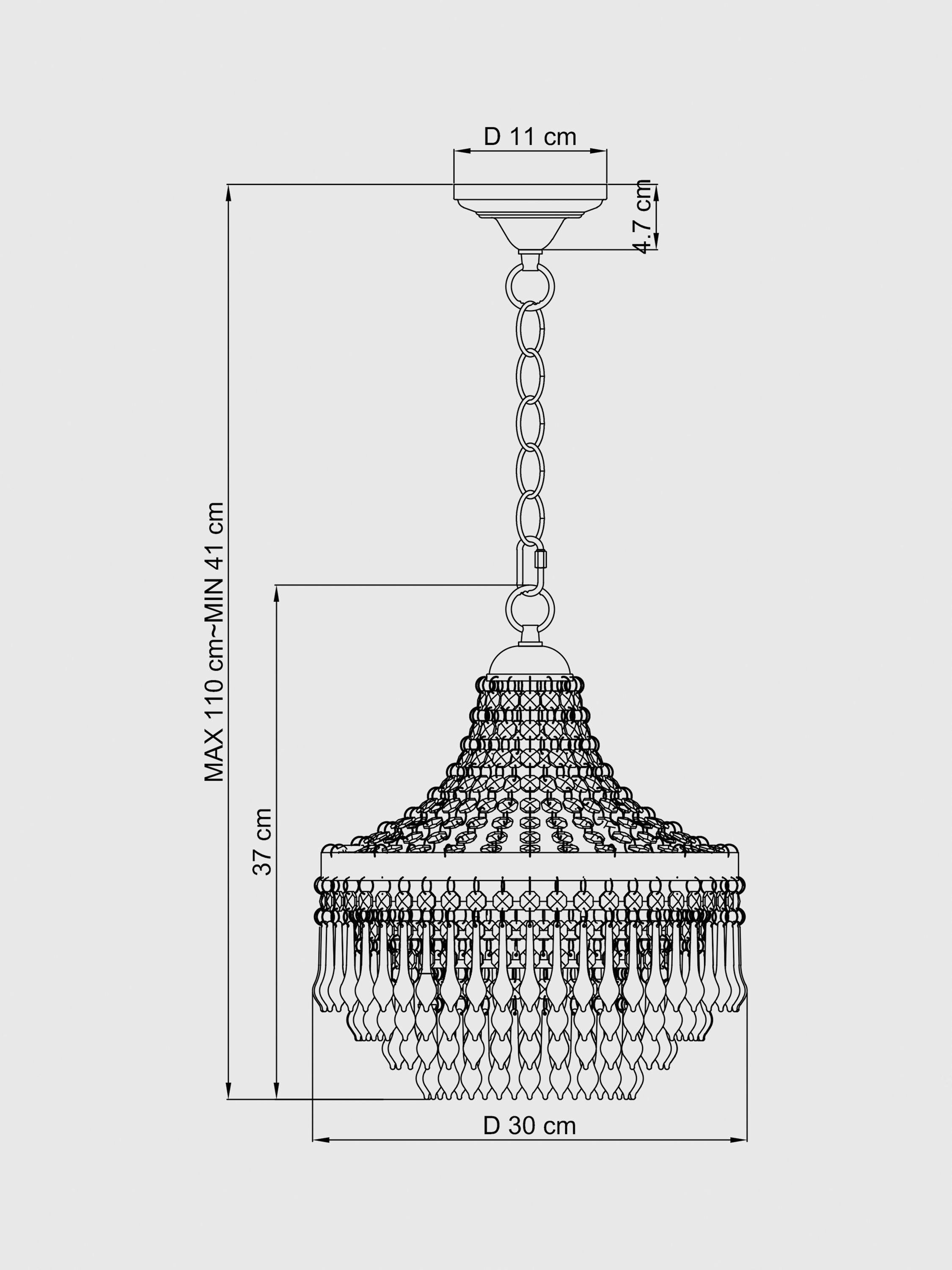 John Lewis La Scala chandelier satin bronze 30cm diameter, imported from the UK
