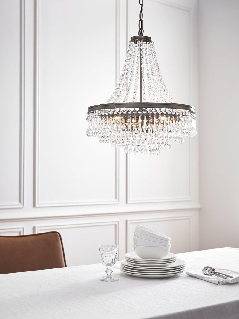 John Lewis La Scala satin bronze swag chandelier 52cm, UK version
