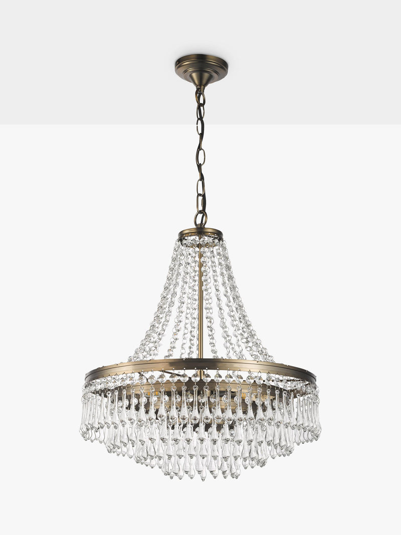 John Lewis La Scala satin bronze swag chandelier 52cm, UK version