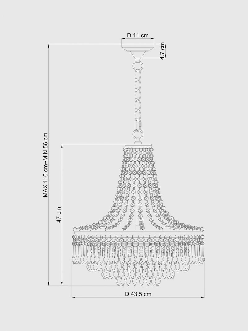 John Lewis La Scala satin bronze swag chandelier 52cm, UK version