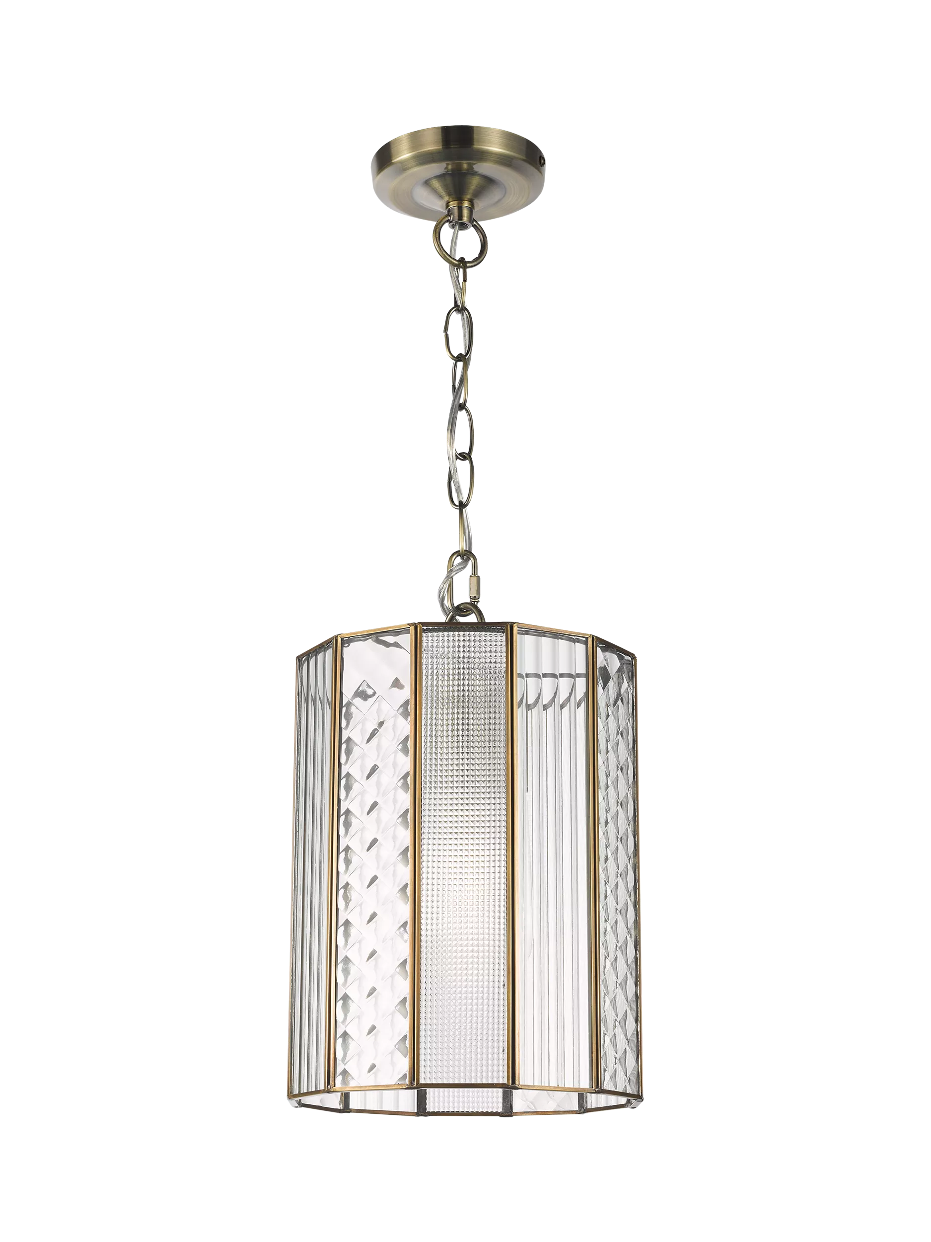 John Lewis Rhea textured glass ceiling light antique brass H31cm, imported from the UK