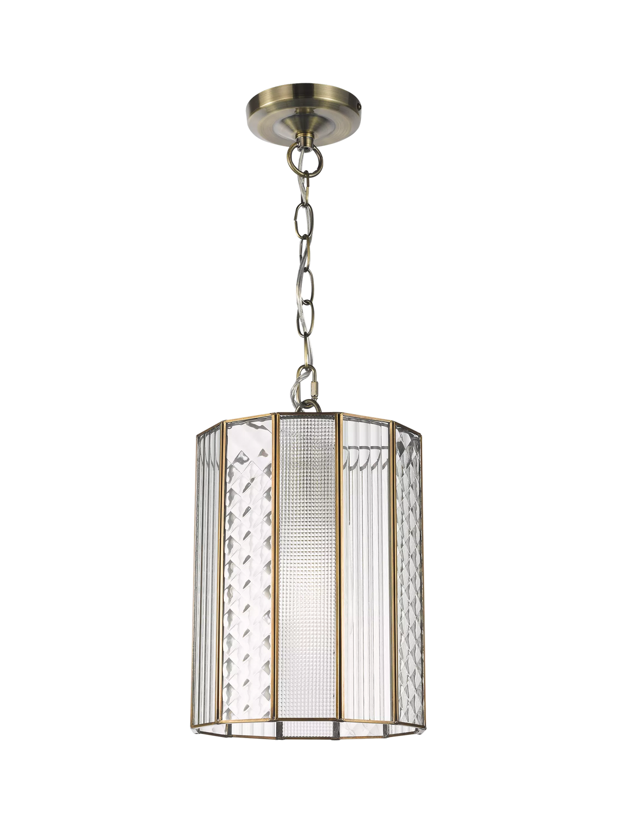 John Lewis Rhea textured glass ceiling light antique brass H31cm, imported from the UK