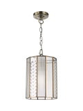 John Lewis Rhea textured glass ceiling light antique brass H31cm, imported from the UK