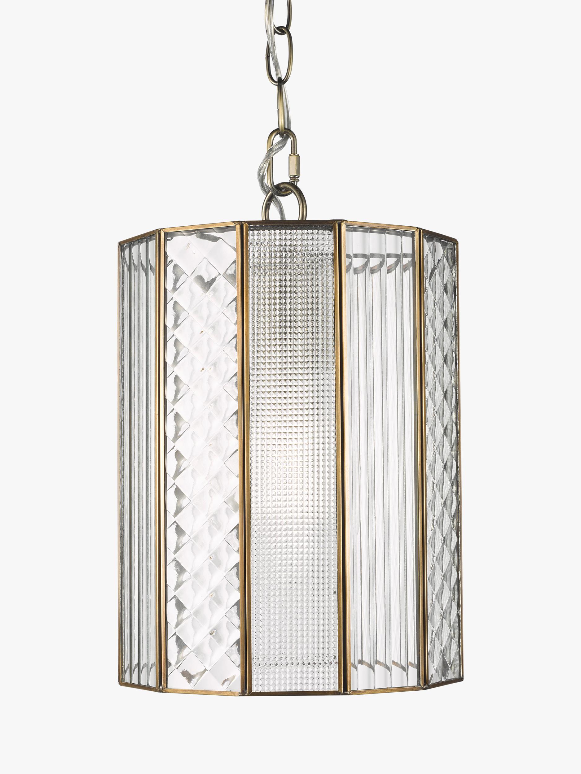 John Lewis Rhea textured glass ceiling light antique brass H31cm, imported from the UK