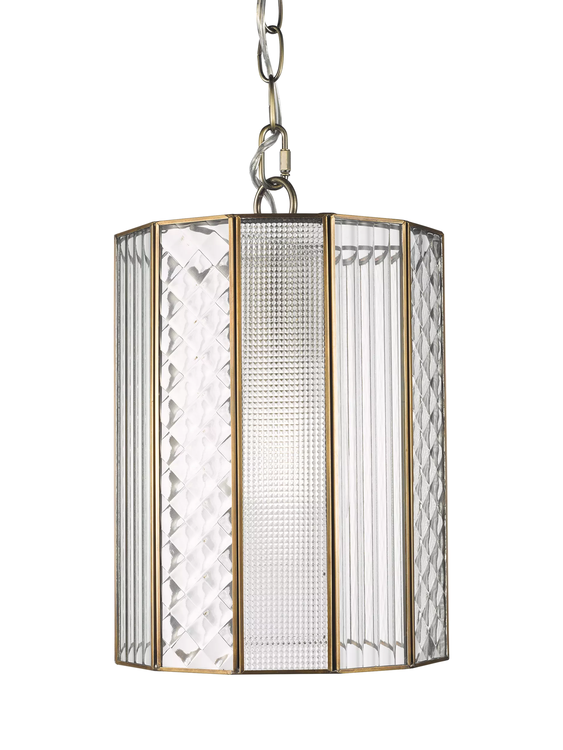 John Lewis Rhea textured glass ceiling light antique brass H31cm, imported from the UK
