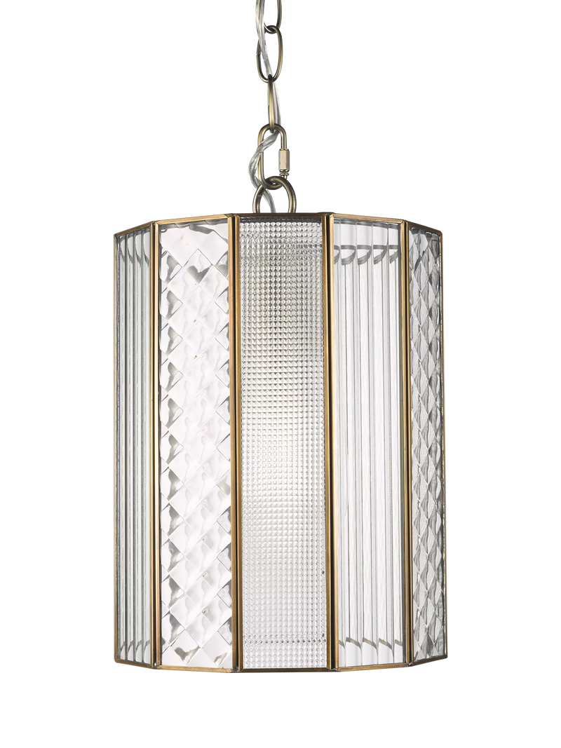 John Lewis Rhea textured glass ceiling light antique brass H31cm, imported from the UK
