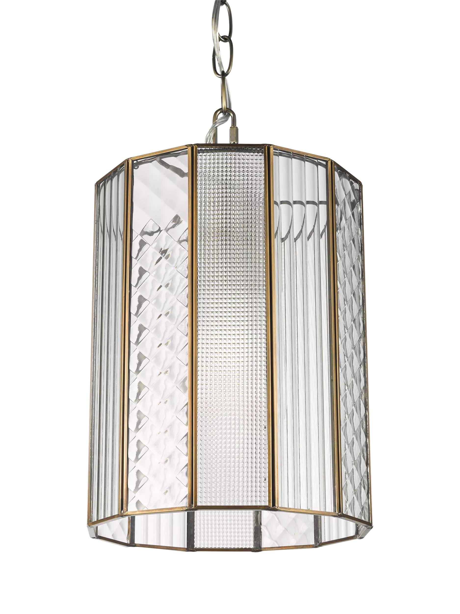 John Lewis Rhea textured glass ceiling light antique brass H31cm, imported from the UK