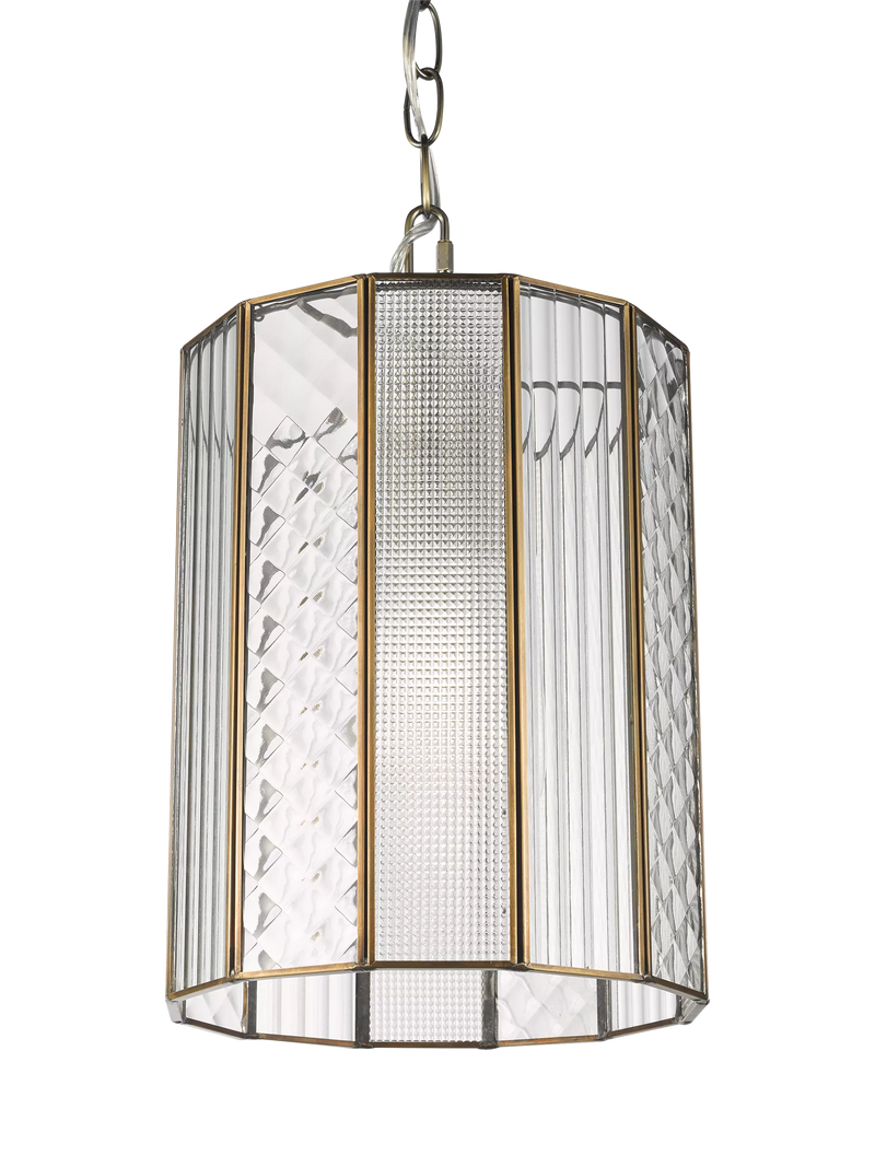 John Lewis Rhea textured glass ceiling light antique brass H31cm, imported from the UK