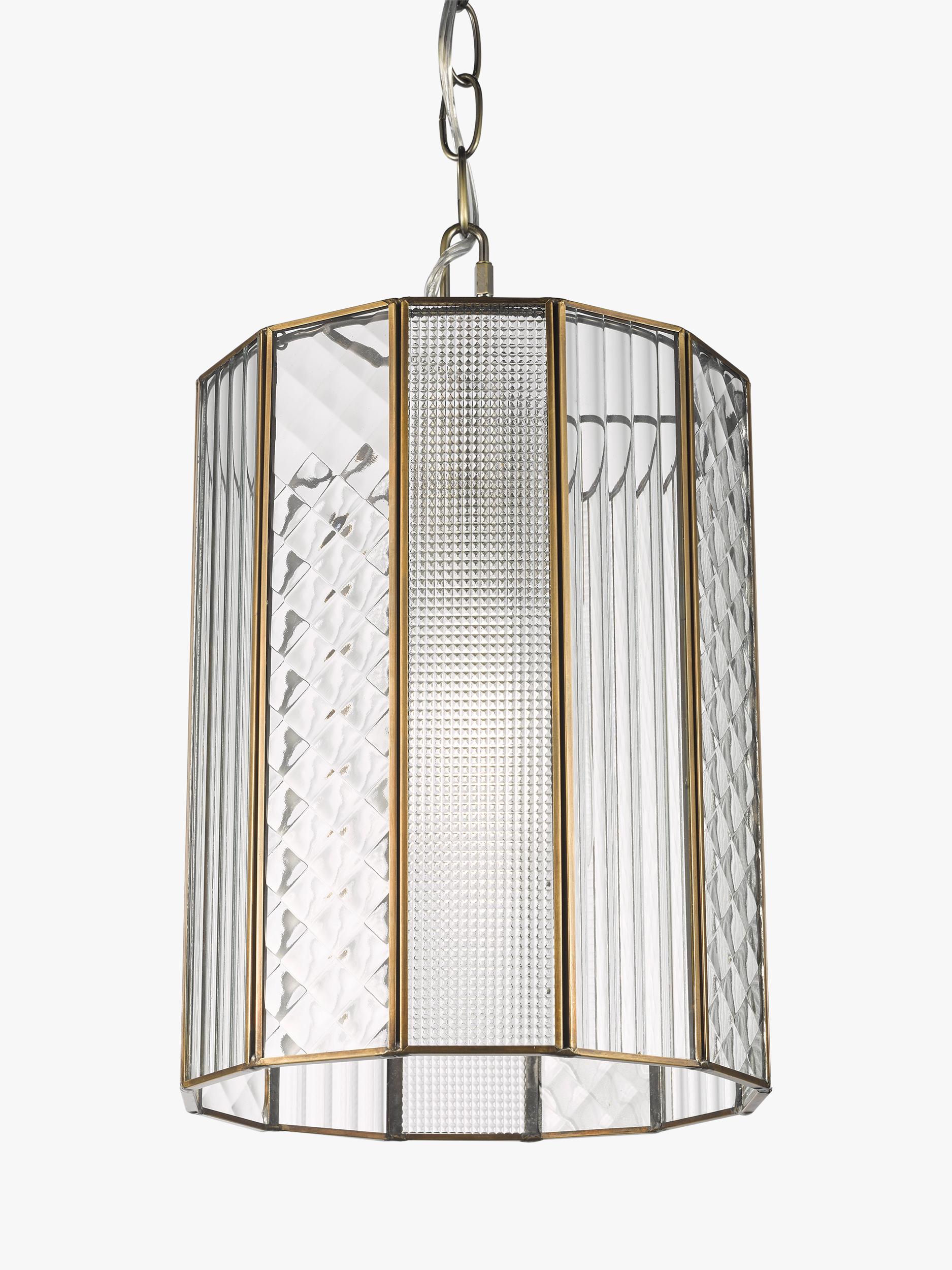 John Lewis Rhea textured glass ceiling light antique brass H31cm, imported from the UK