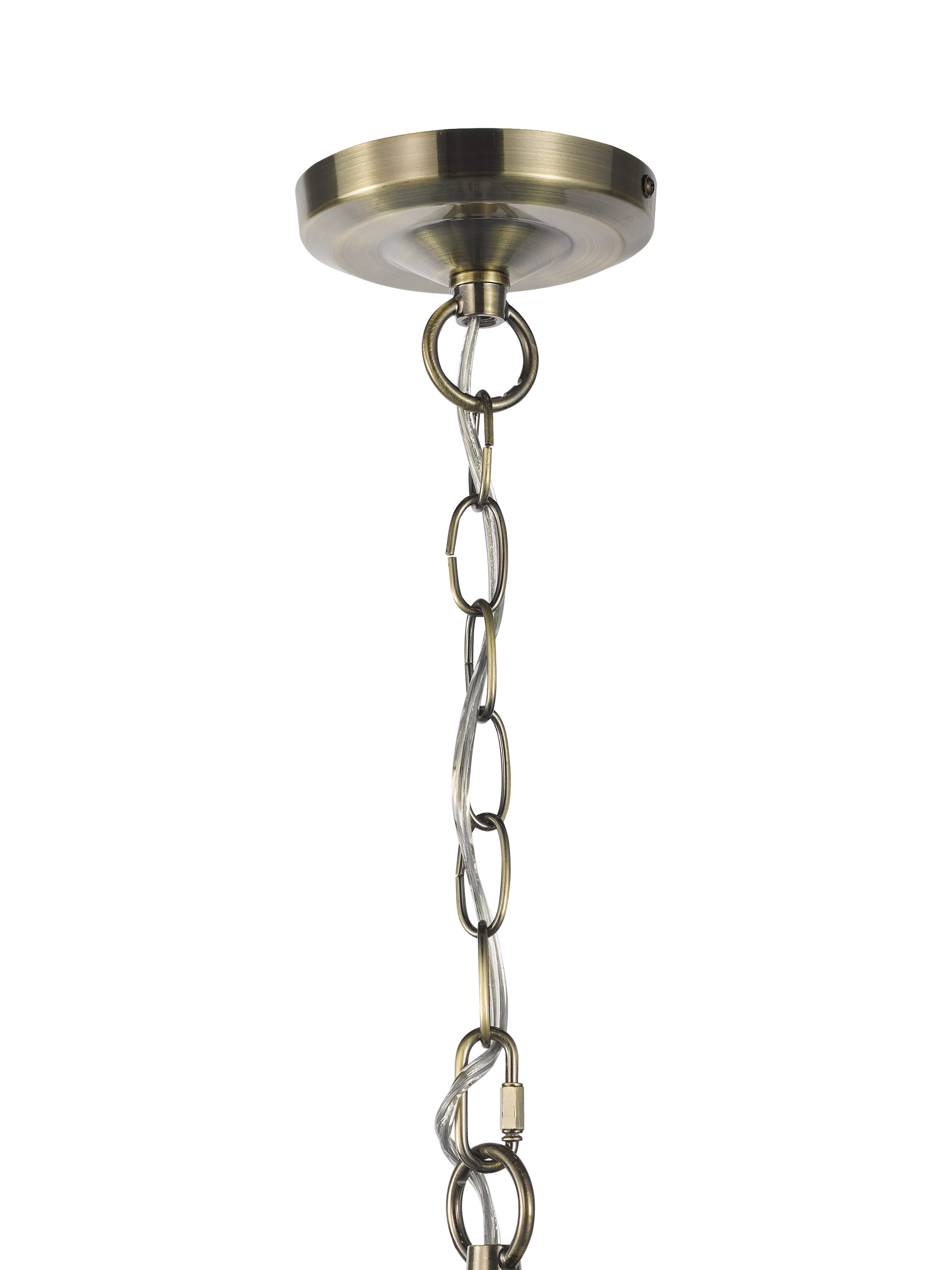 John Lewis Rhea textured glass ceiling light antique brass H31cm, imported from the UK