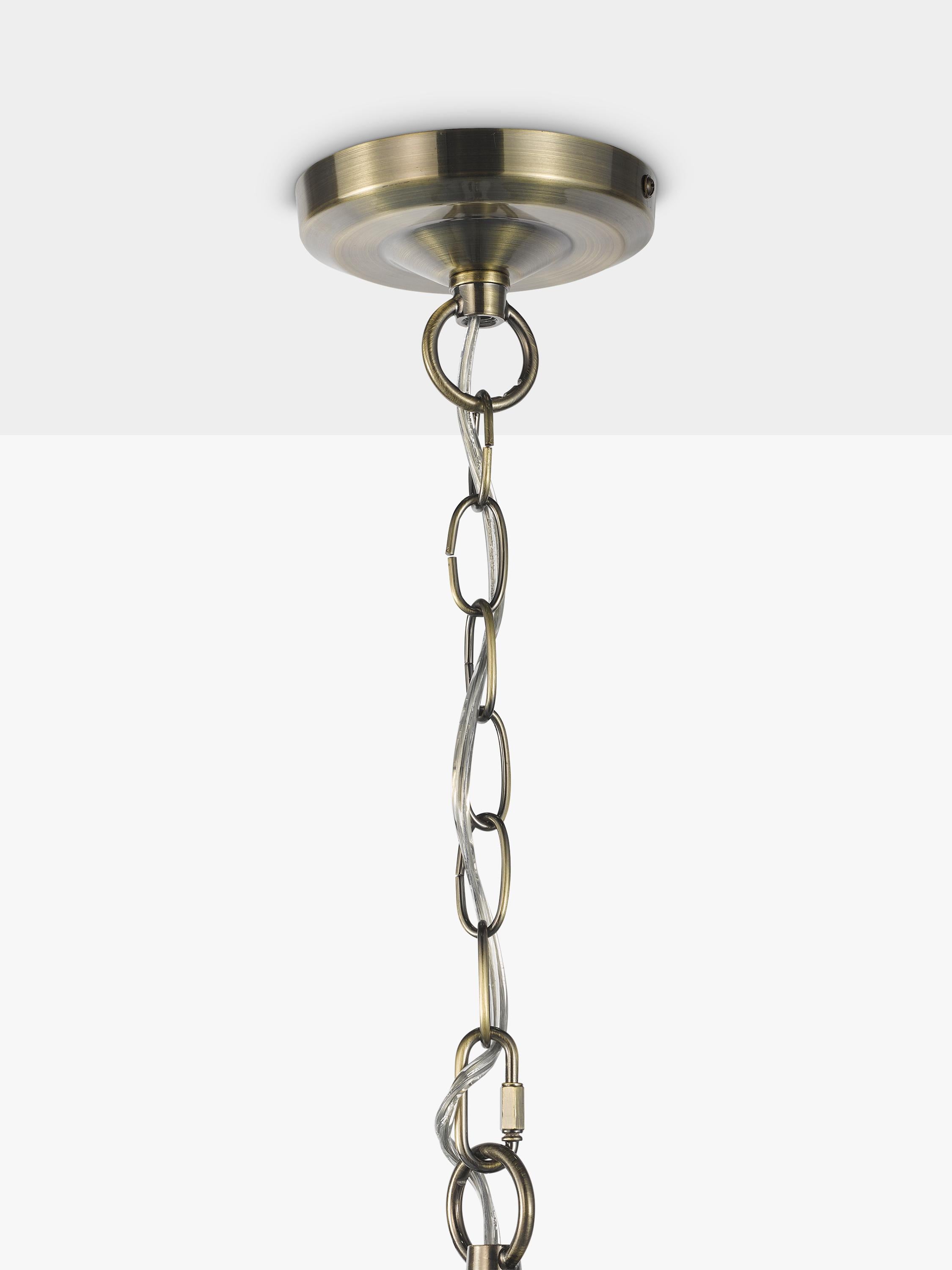 John Lewis Rhea textured glass ceiling light antique brass H31cm, imported from the UK