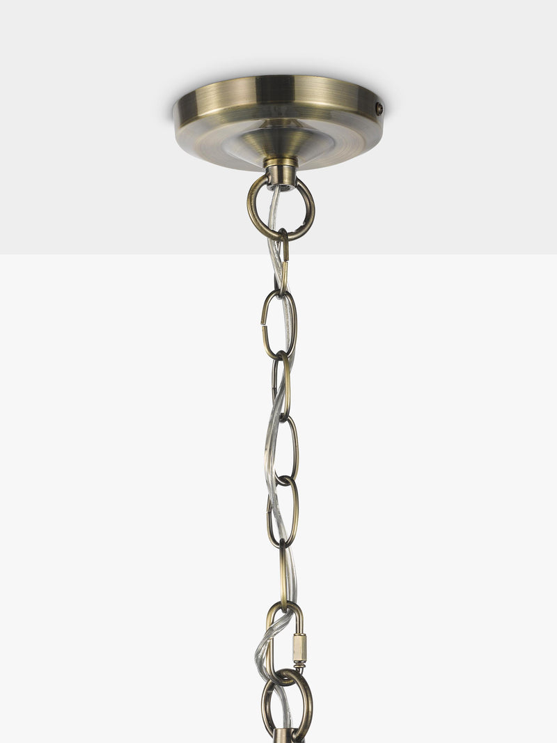 John Lewis Rhea textured glass ceiling light antique brass H31cm, imported from the UK