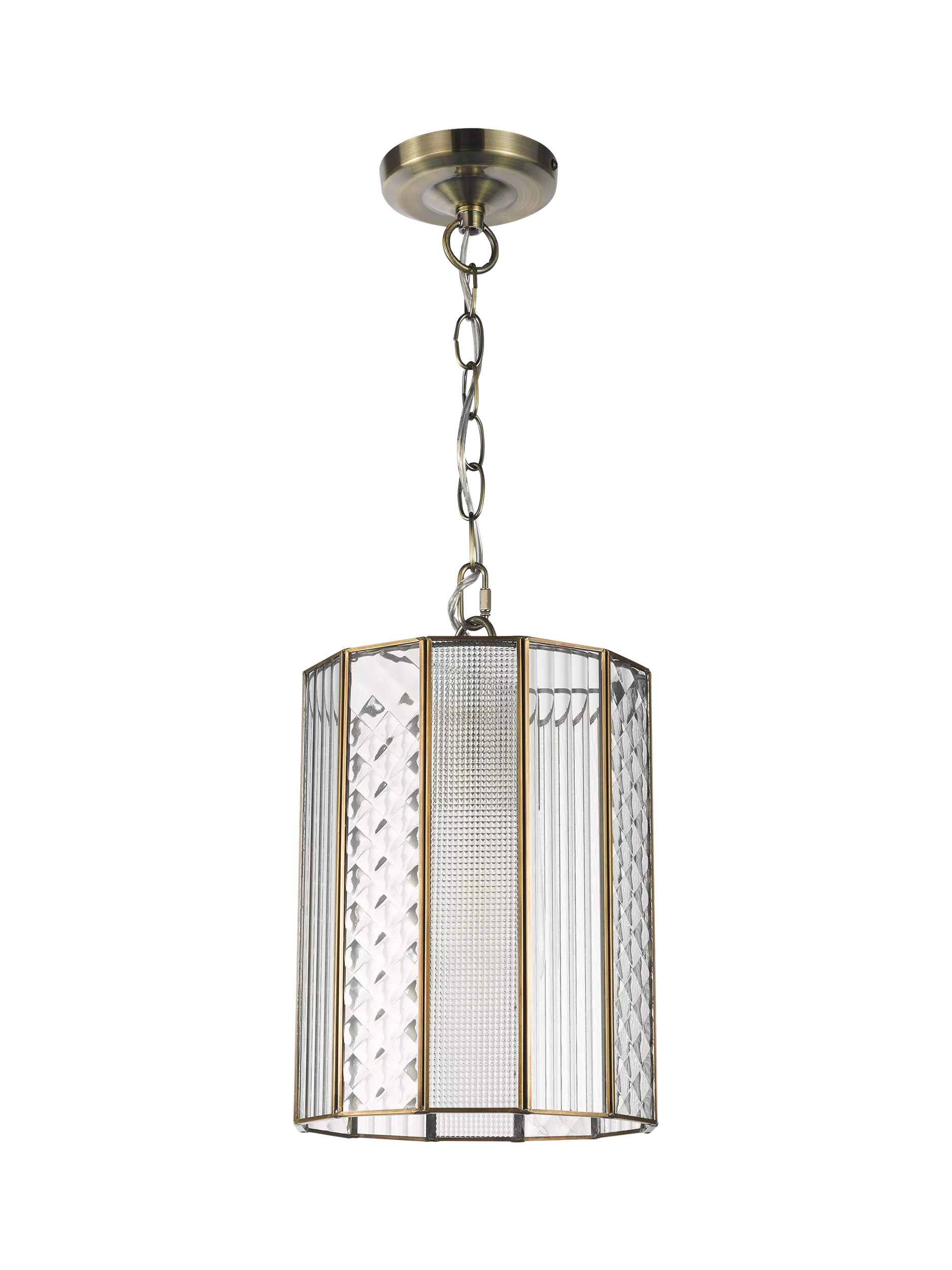 John Lewis Rhea textured glass ceiling light antique brass H31cm, imported from the UK