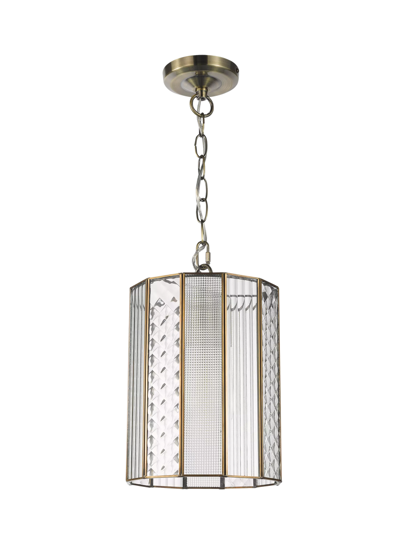 John Lewis Rhea textured glass ceiling light antique brass H31cm, imported from the UK