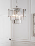 John Lewis Rhea textured glass tiered ceiling light antique brass (British brand)